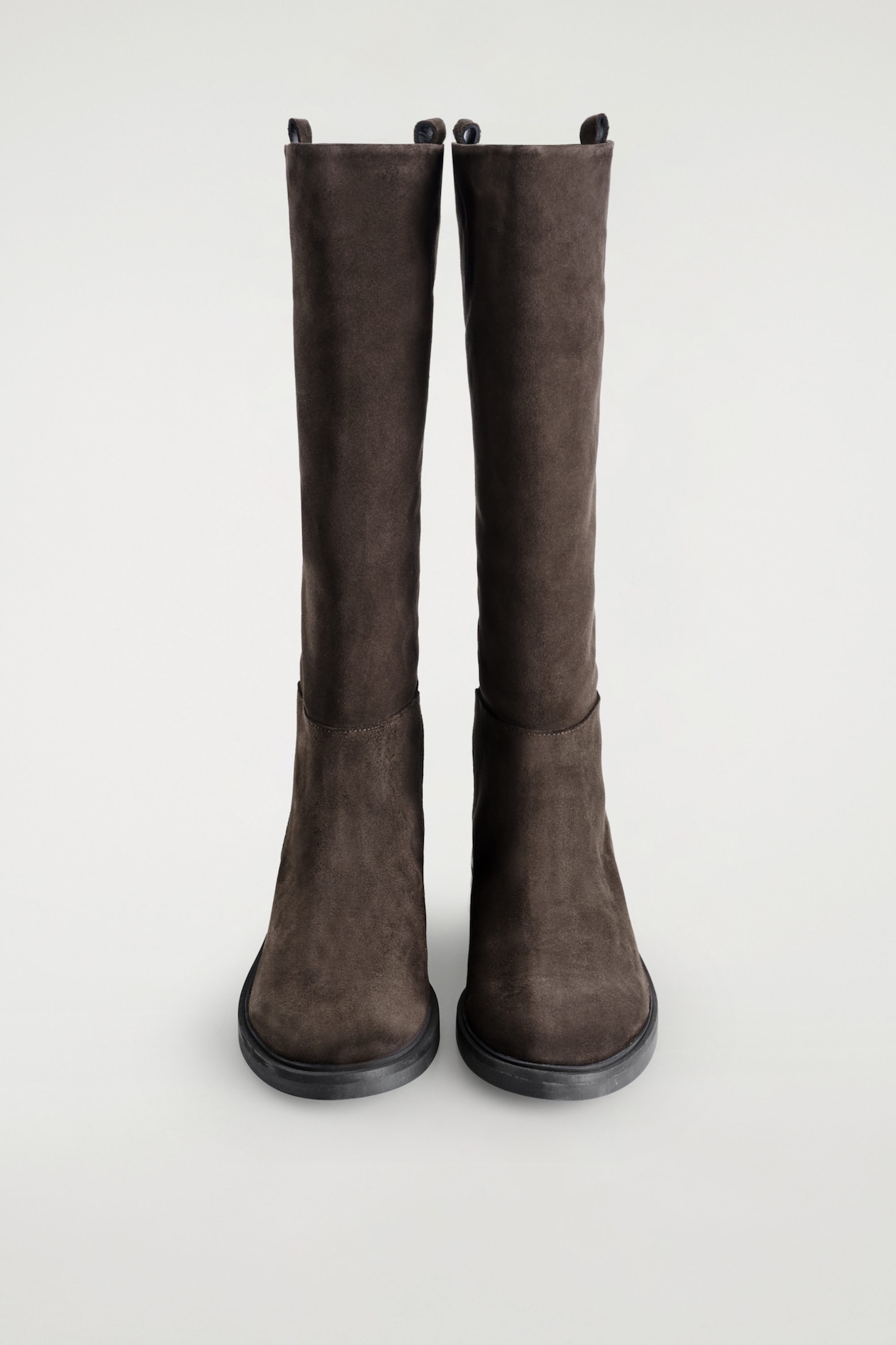 SUEDE RIDING BOOTS — BROWN
