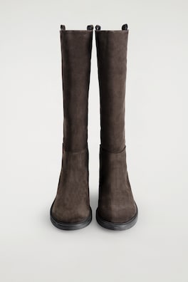 SUEDE RIDING BOOTS — BROWN 1