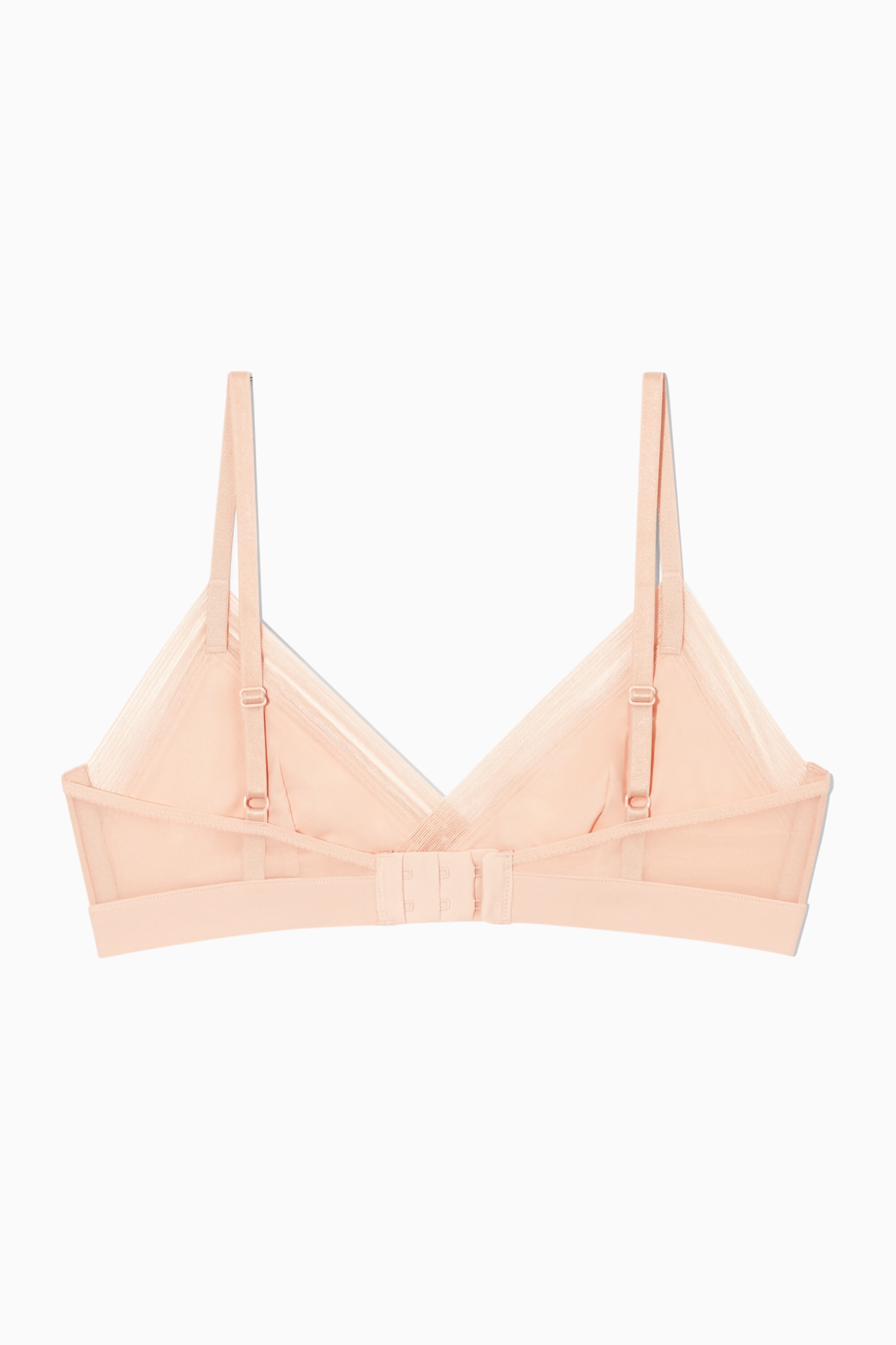 MESH-TRIMMED SOFT-CUP TRIANGLE BRA - SOFT PEACH | COS