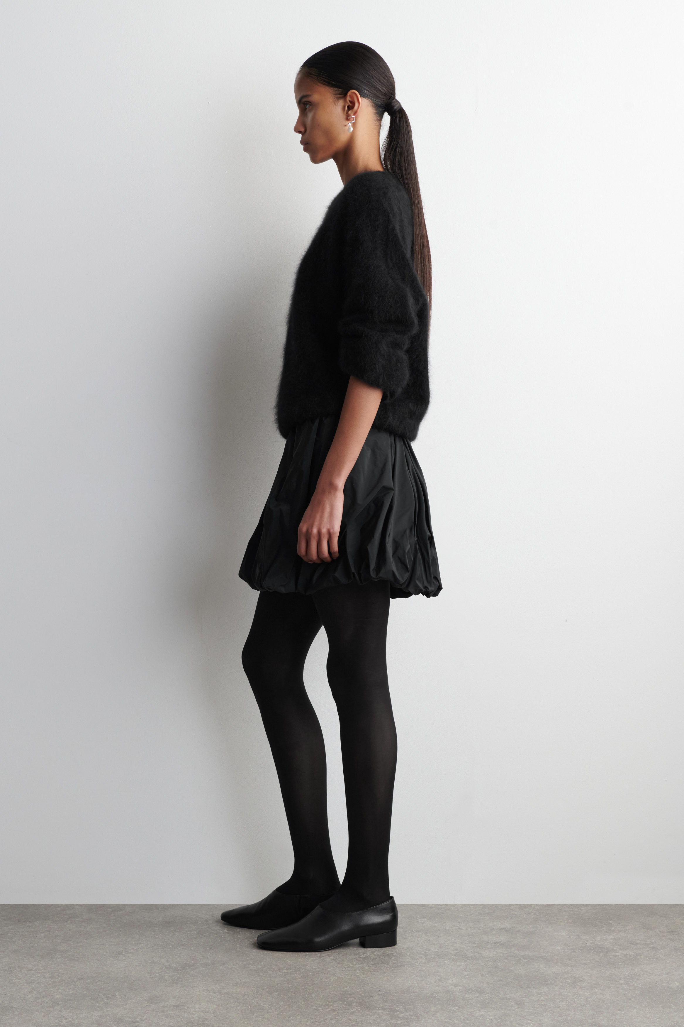 BUBBLE-HEM MINI SKIRT - BLACK | COS US