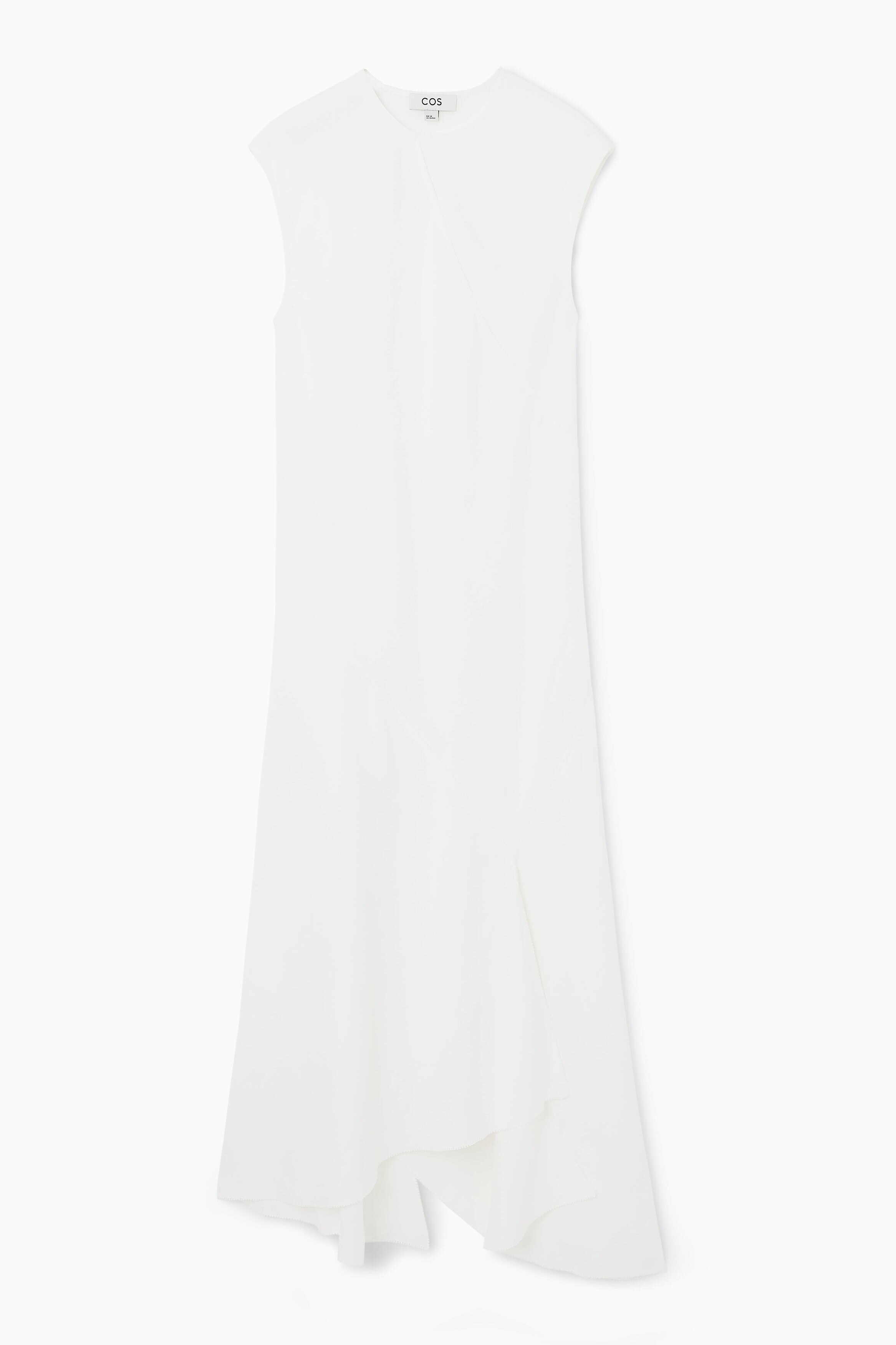 DRAPED ASYMMETRIC MAXI DRESS - WHITE | COS