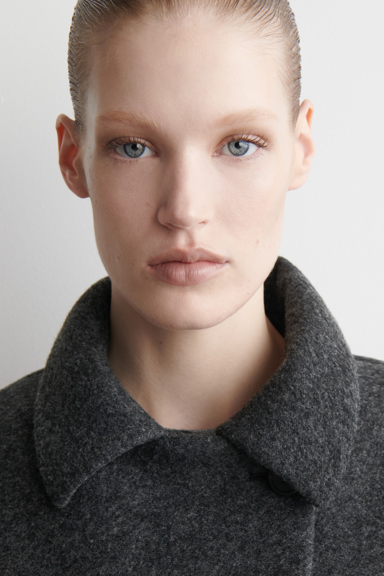 VESTE EN LAINE BOUILLIE MÉLANGÉE - GRIS FONCÉ CHINÉ/BEIGE CHINÉ - 6