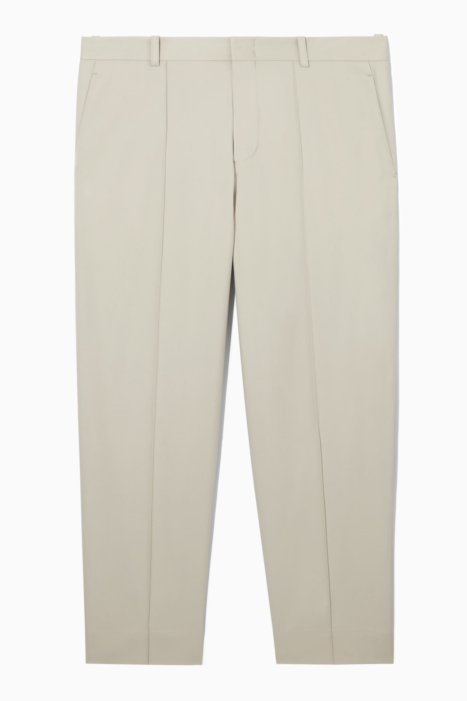 PANTALON COURT EN COTON - BEIGE - 1