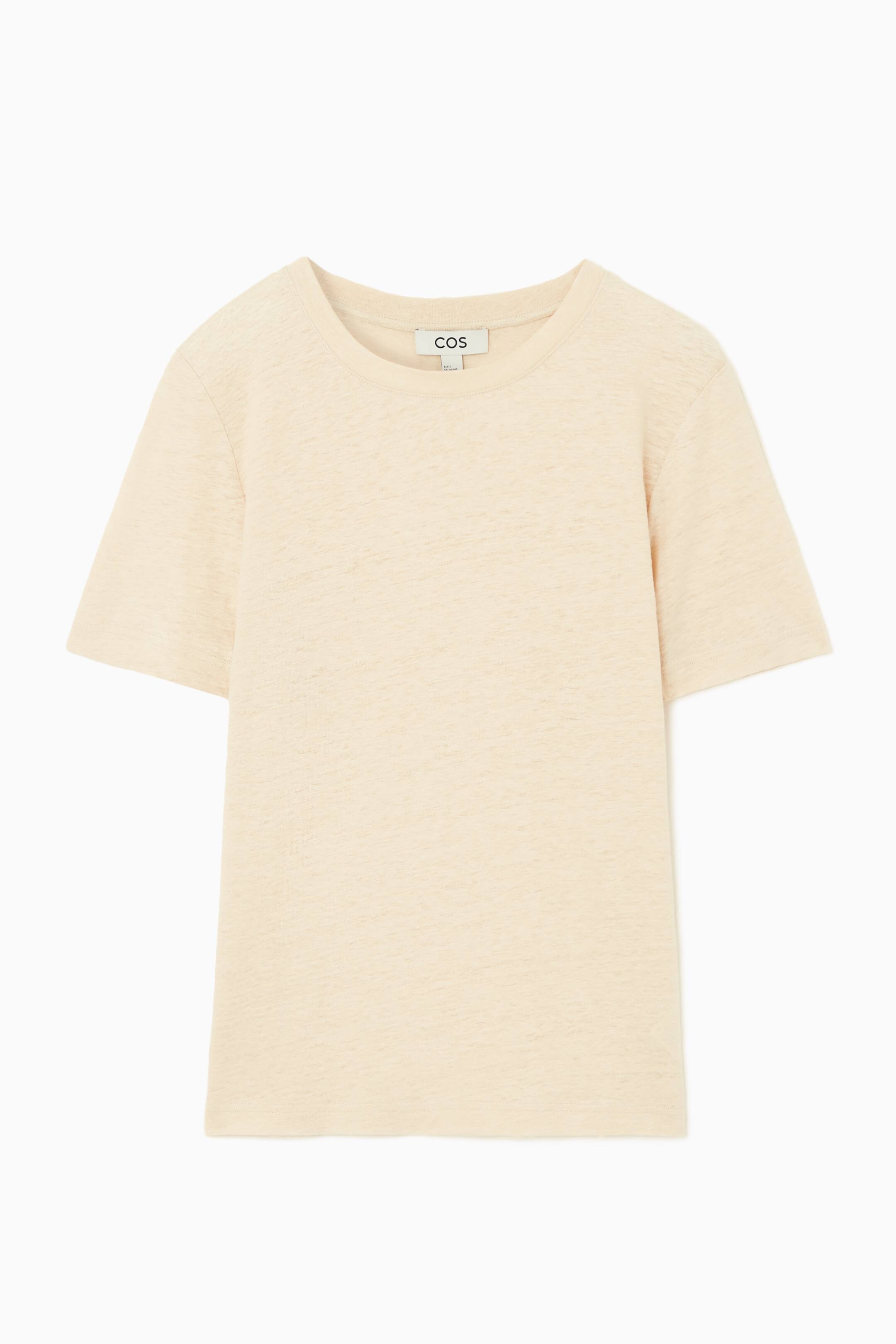 View larger image: REGULAR LINEN T-SHIRT - LIGHT BEIGE - Ladies | H&M GB 1