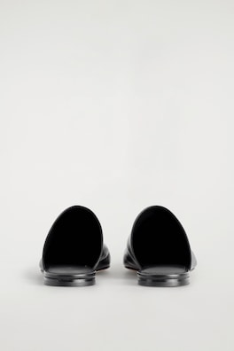 LEATHER MULES — BLACK 1