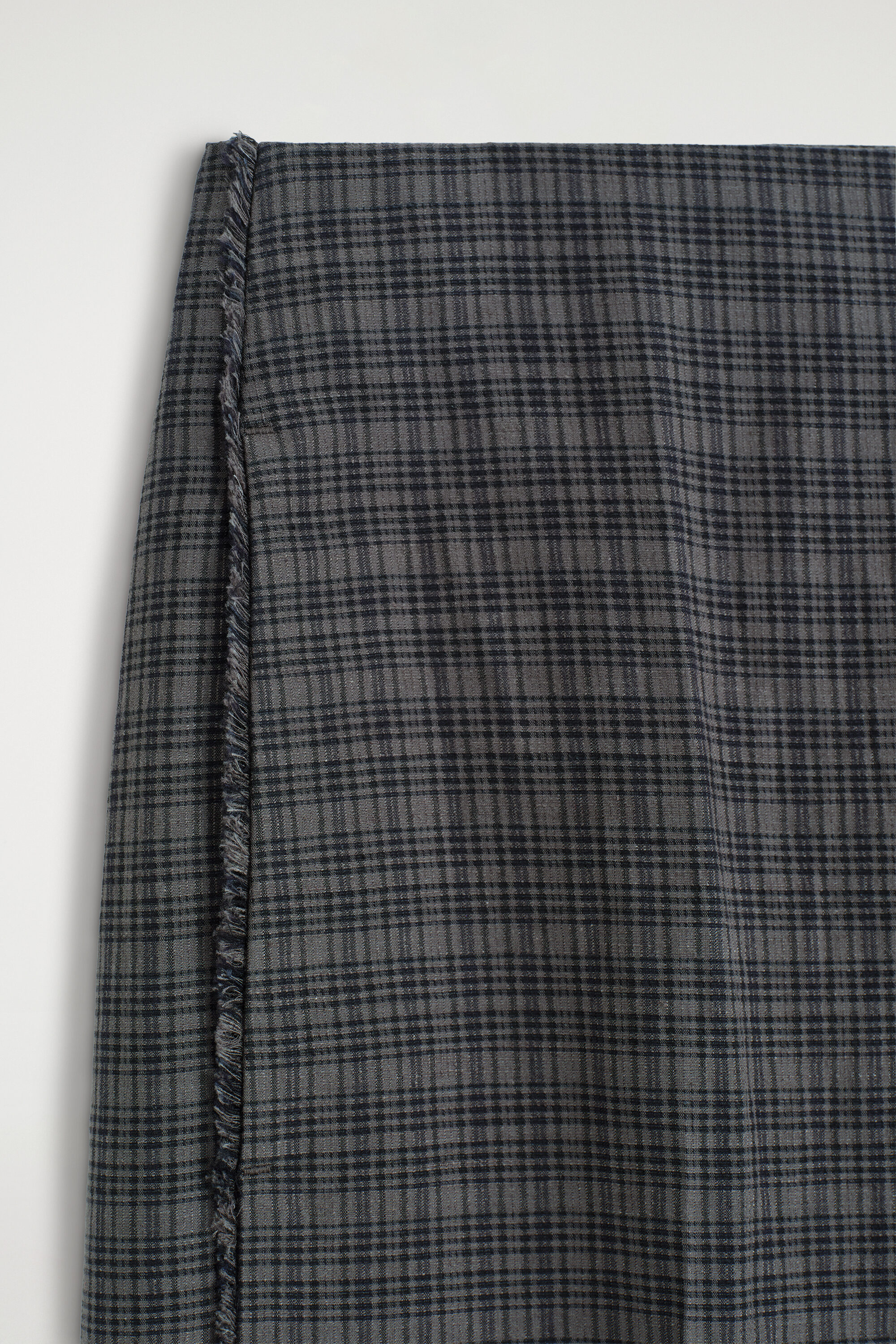 FRINGED CHECKED LINEN-COTTON PANTS - thumbnail 6