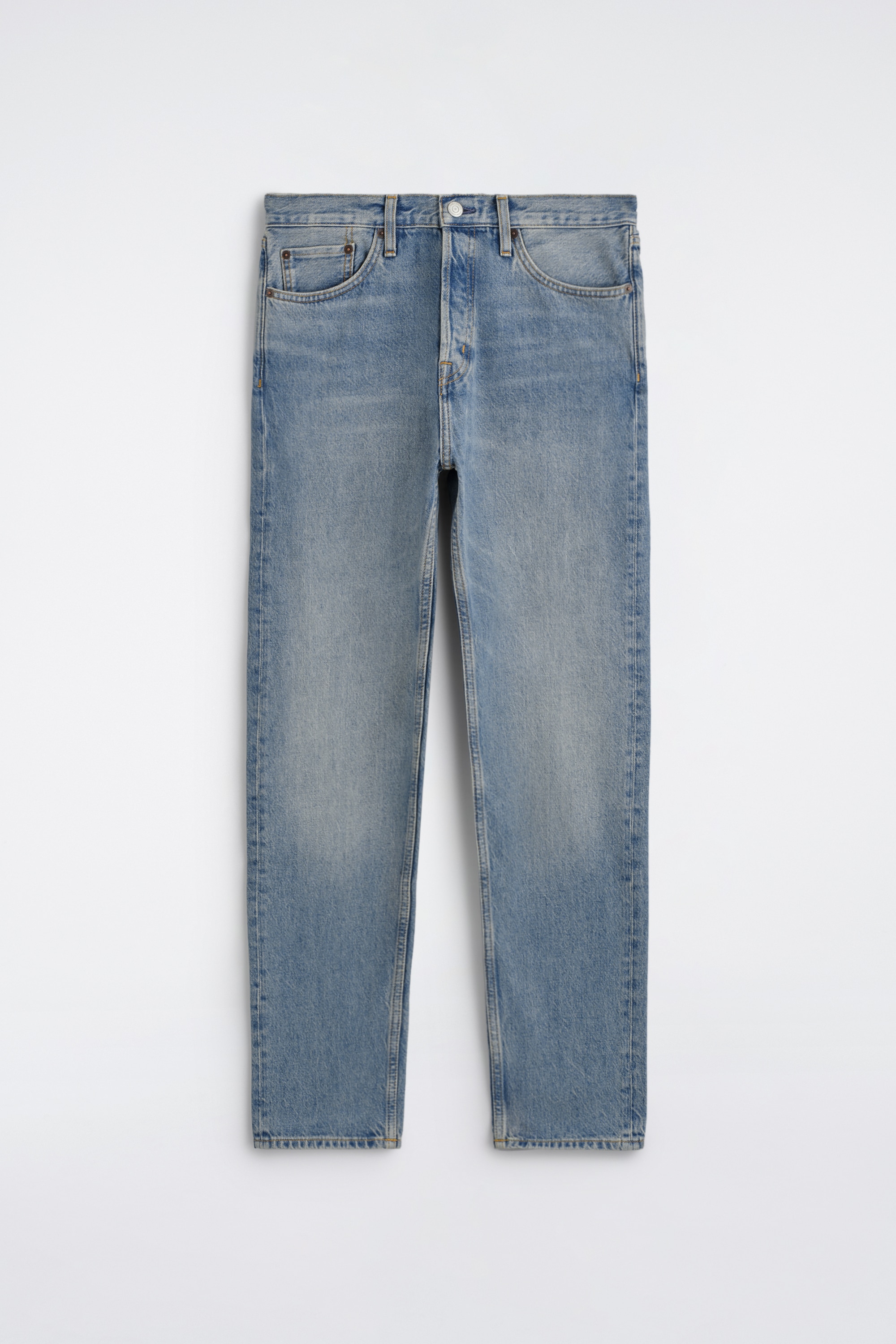 SIGNATURE REGULAR-FIT STRAIGHT-LEG JEANS - VINTAGE MODRÁ/SVĚTLE MODRÁ/vypraná černá