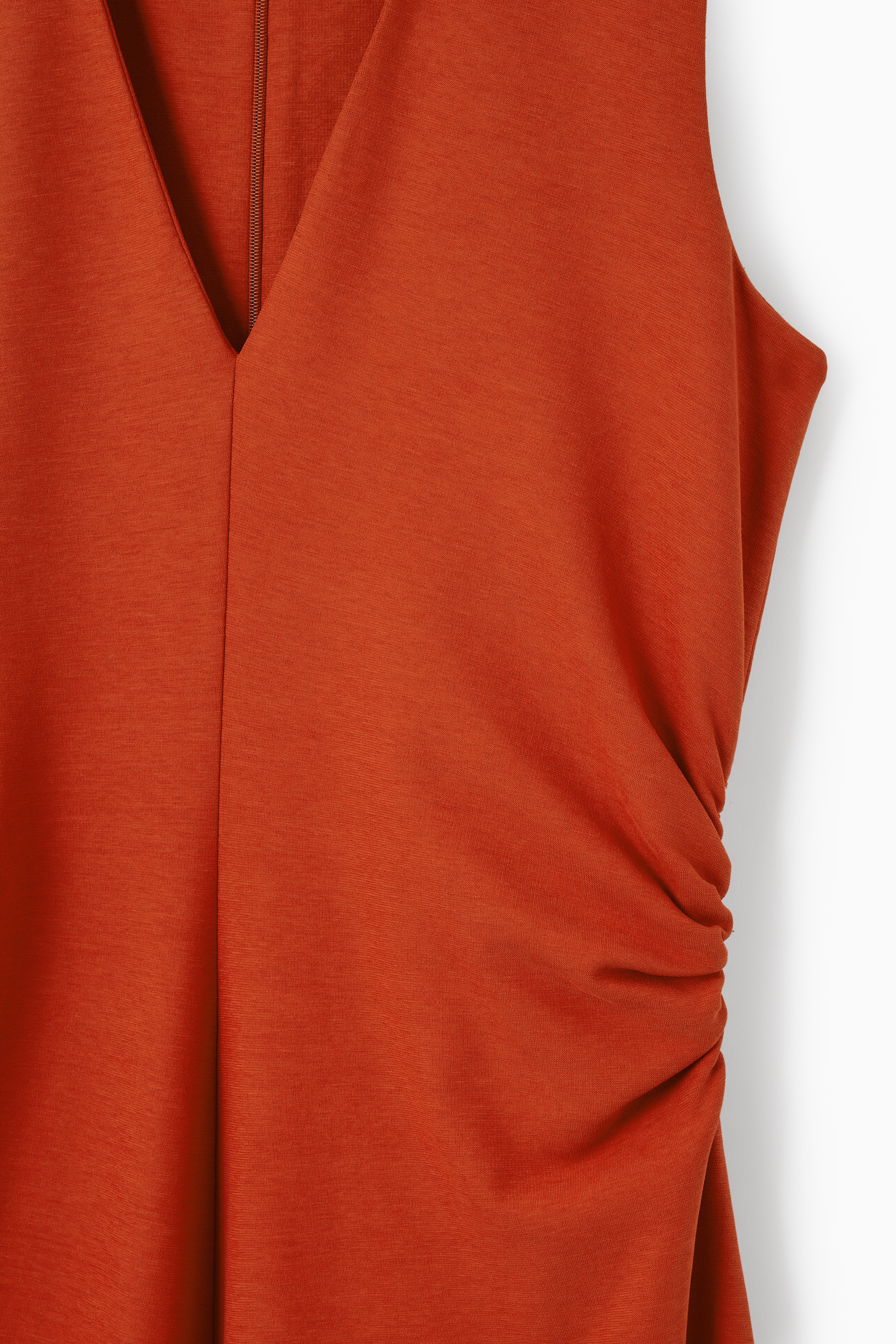 Agrandir l'image: ROBE MIDI ASYMÉTRIQUE FRONCÉE - ROUGE - FEMME | H&M CH 6