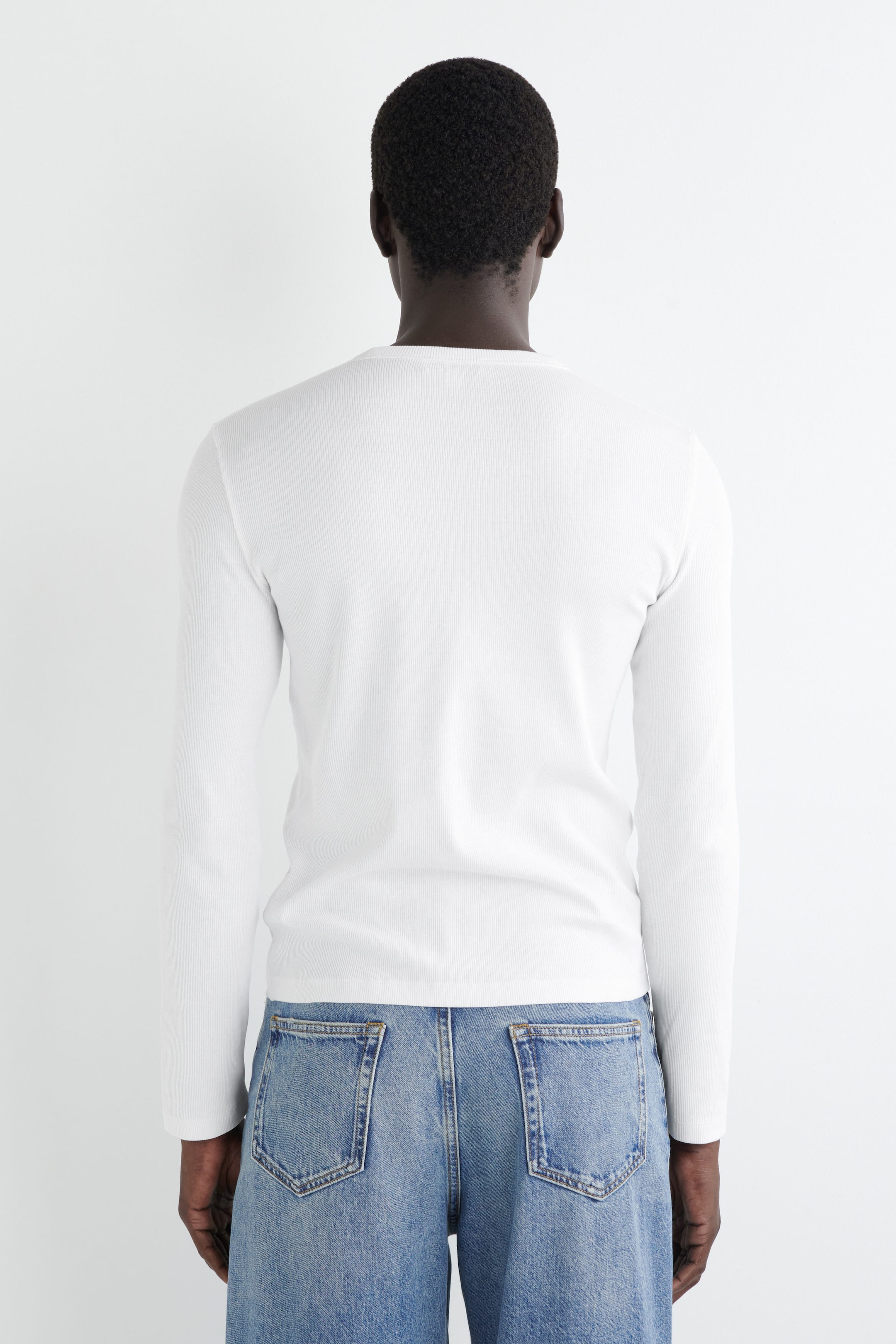 SLIM RIBBED COTTON LONG-SLEEVED T-SHIRT