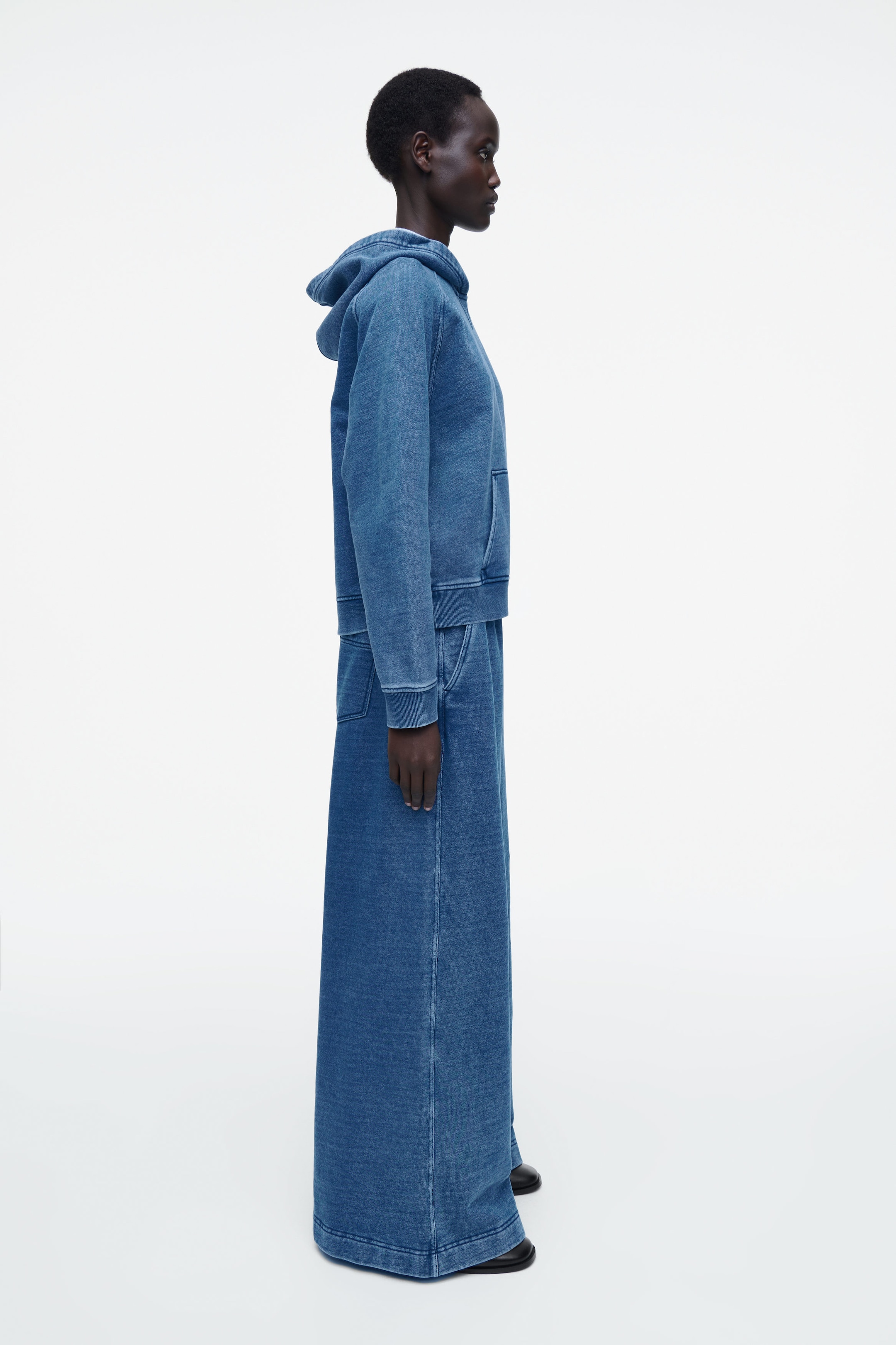DENIM-WASH JERSEY JOGGERS