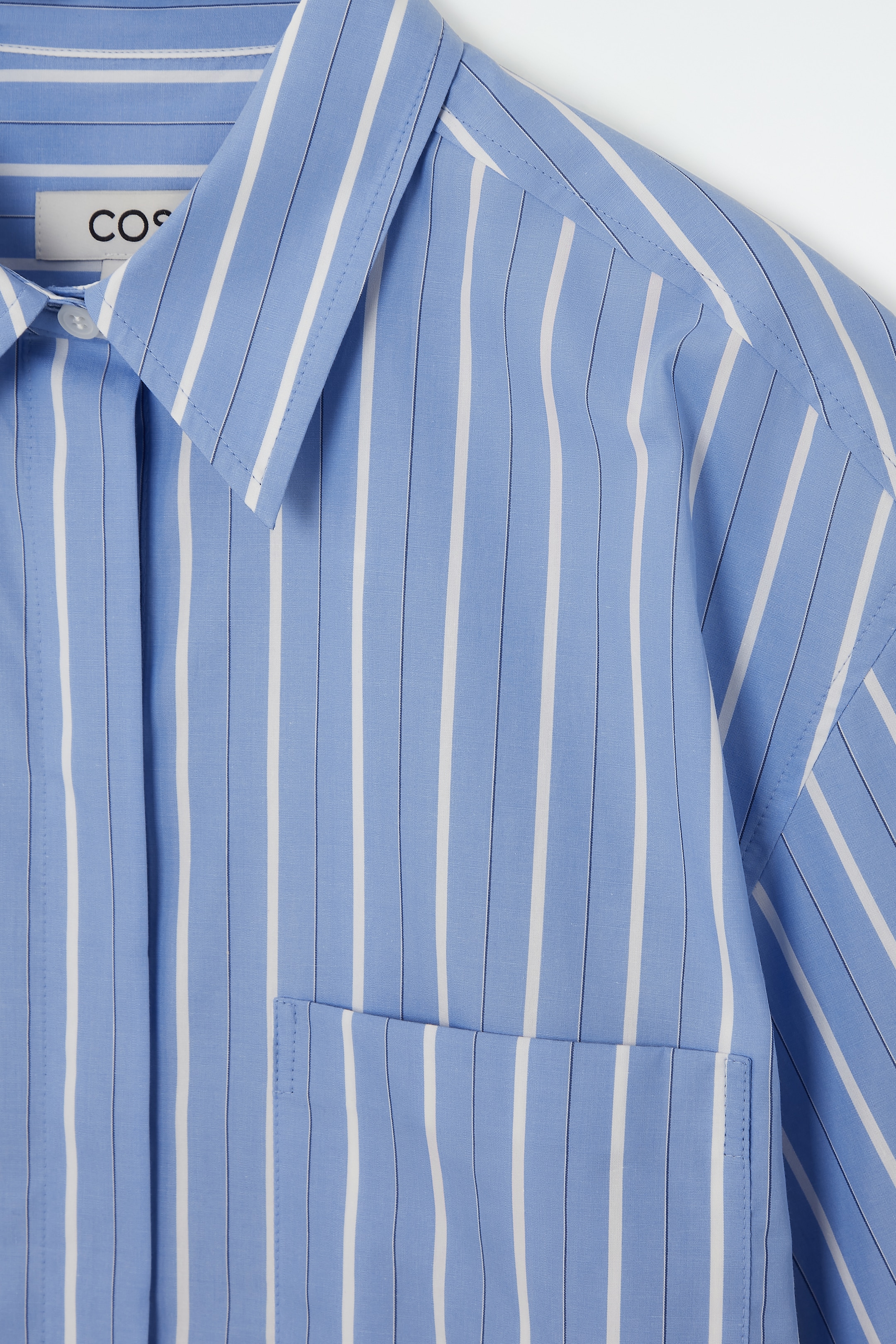 View larger image: OVERSIZED POPLIN MINI SHIRT DRESS - BLUE / STRIPED - Ladies | H&M GB 2