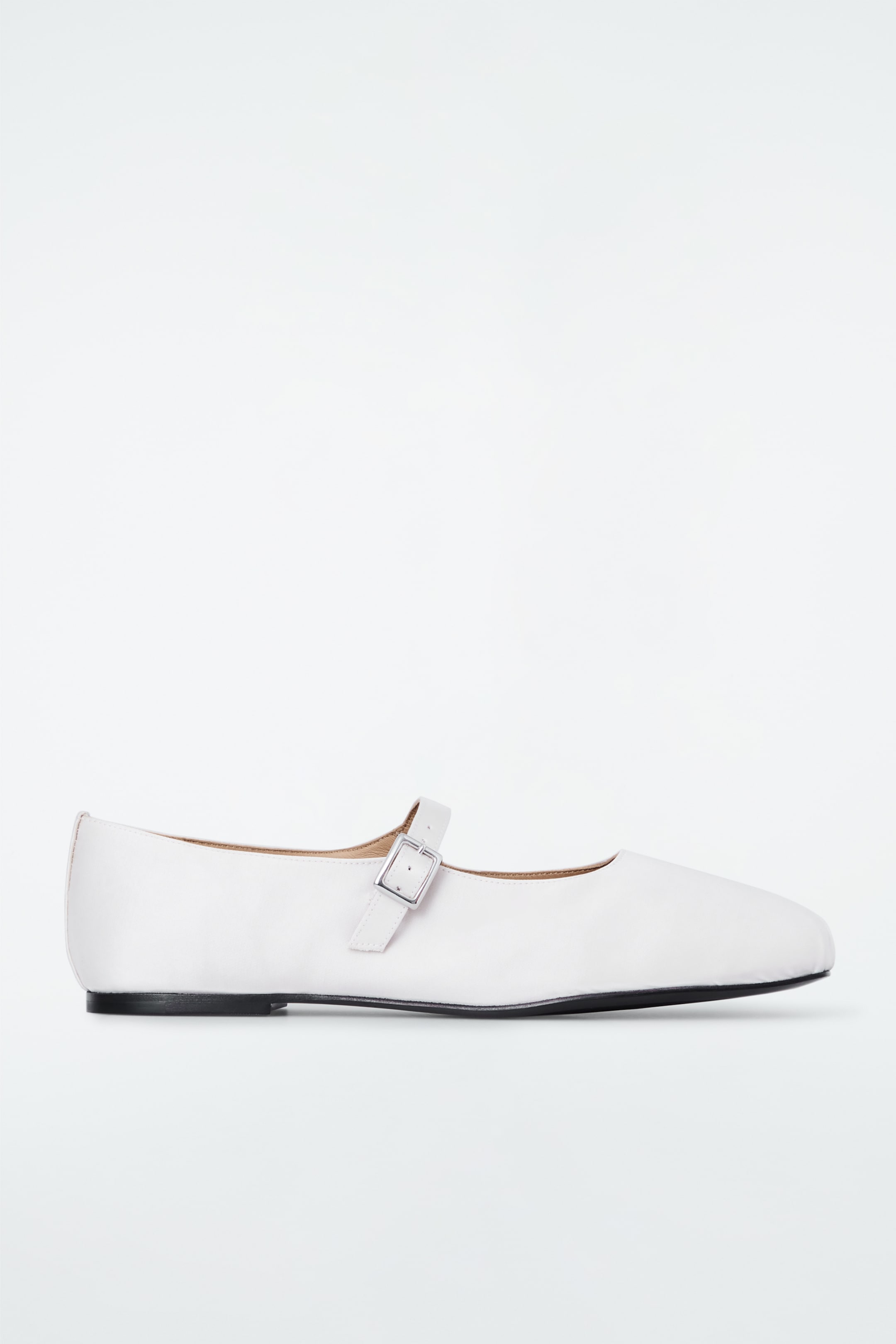 View larger image: PLEATED SATIN MARY-JANE BALLET FLATS - WHITE - Ladies | H&M GB 2