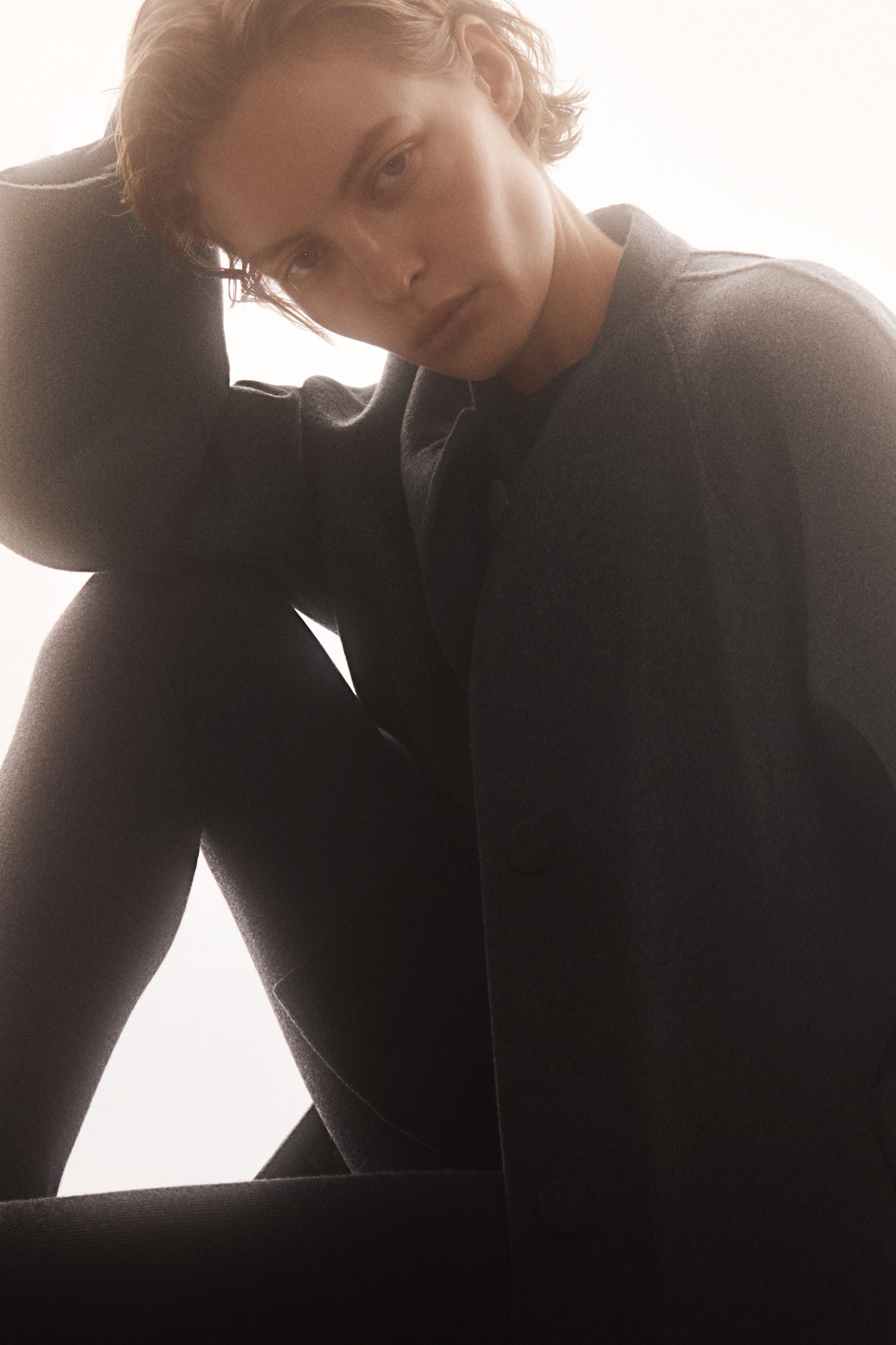 ROUNDED DOUBLE-FACED WOOL JACKET