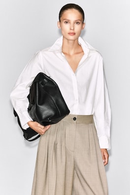 PLEATED WOOL-BLEND CULOTTES — BEIGE MÉLANGE 5