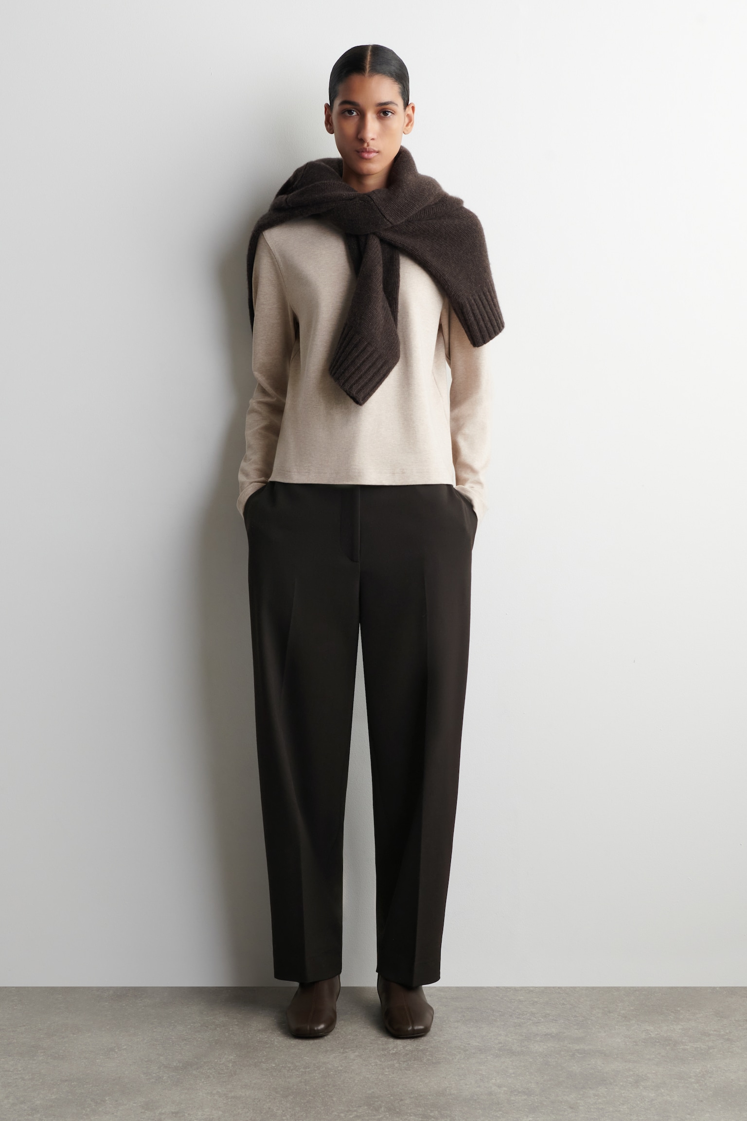 CLEAN CUT - CAMISETA DE MANGA LARGA - BEIGE JASPEADO/AZUL - 3