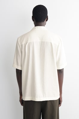 CAMP-COLLAR JACQUARD SHIRT — CREAM 3