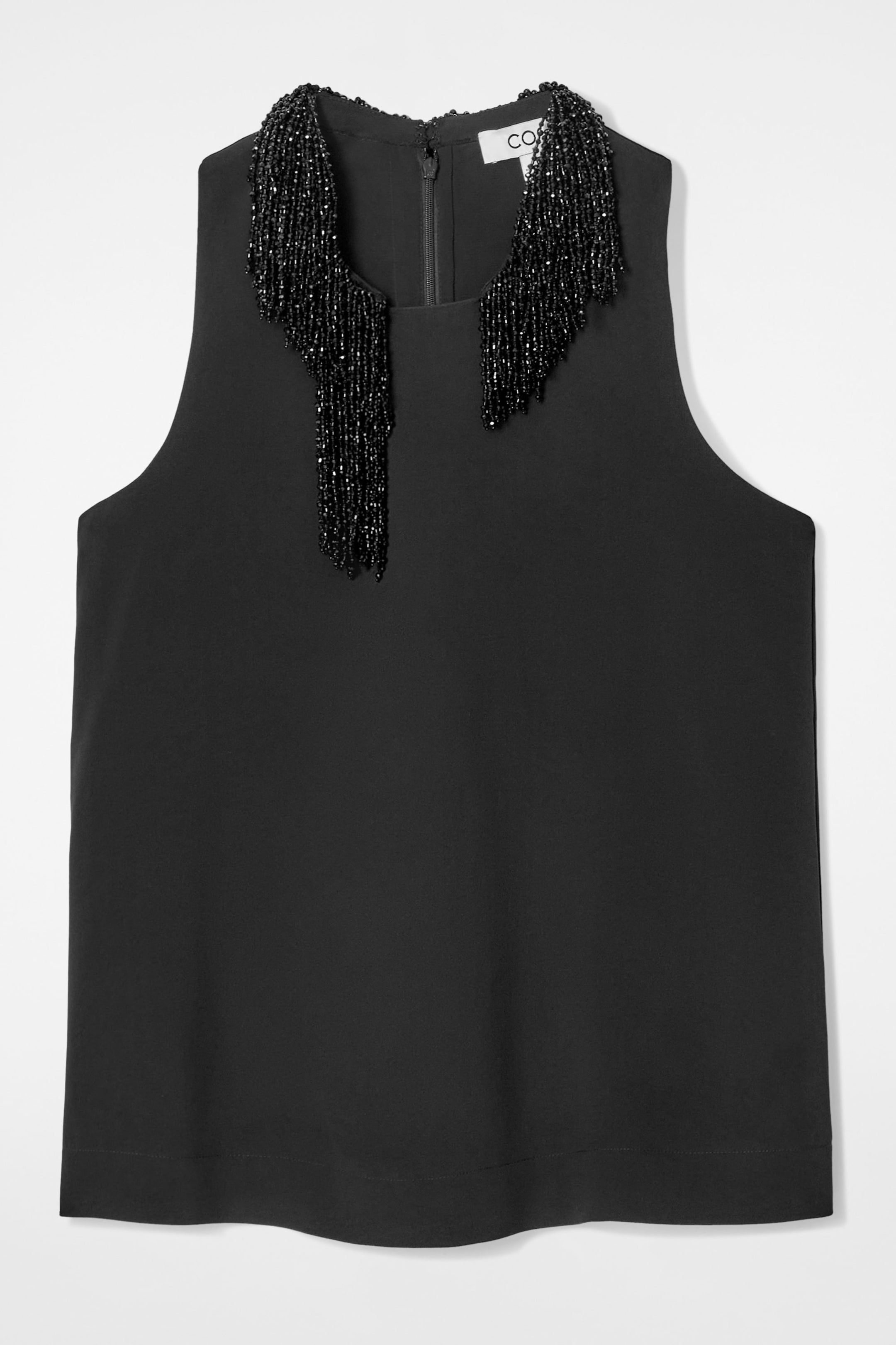 EMBELLISHED RACER-NECK TOP