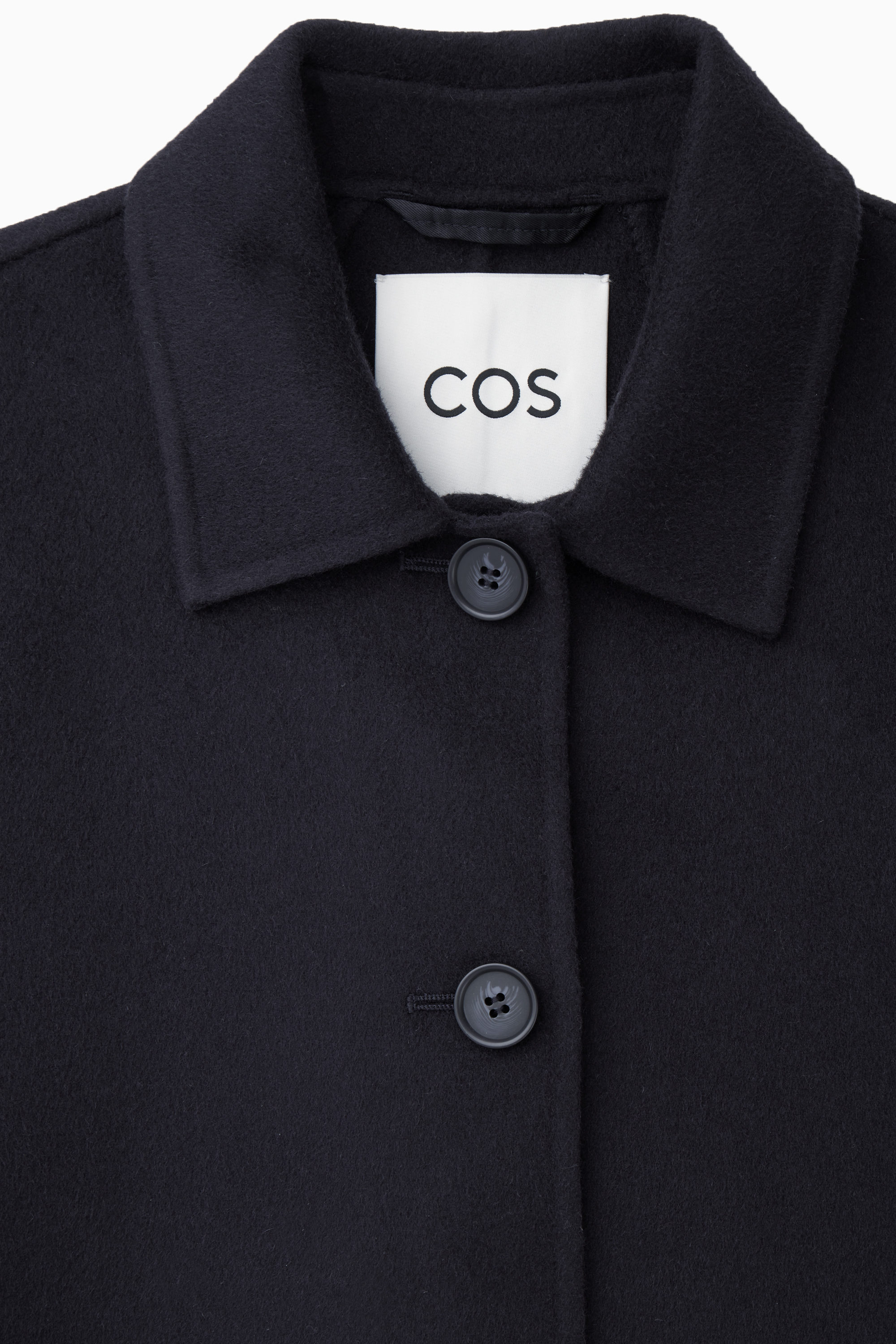 BOXY DOUBLE-FACED WOOL JACKET - NAVY | COS