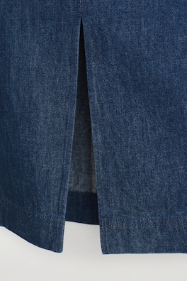 DENIM PENCIL SKIRT — DARK BLUE 1