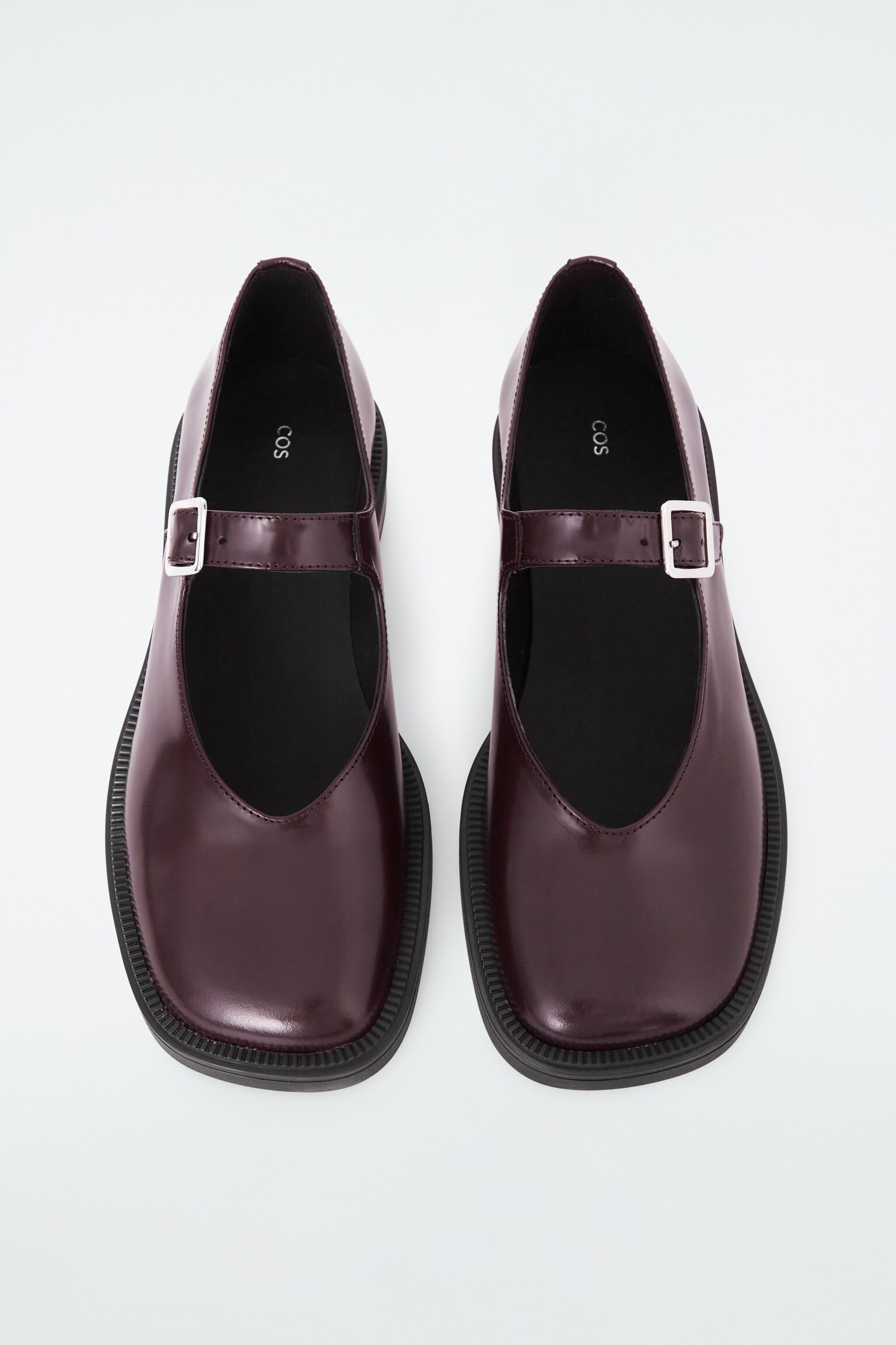 CHUNKY LEATHER MARY-JANE SHOES - BORDEAUX - 2