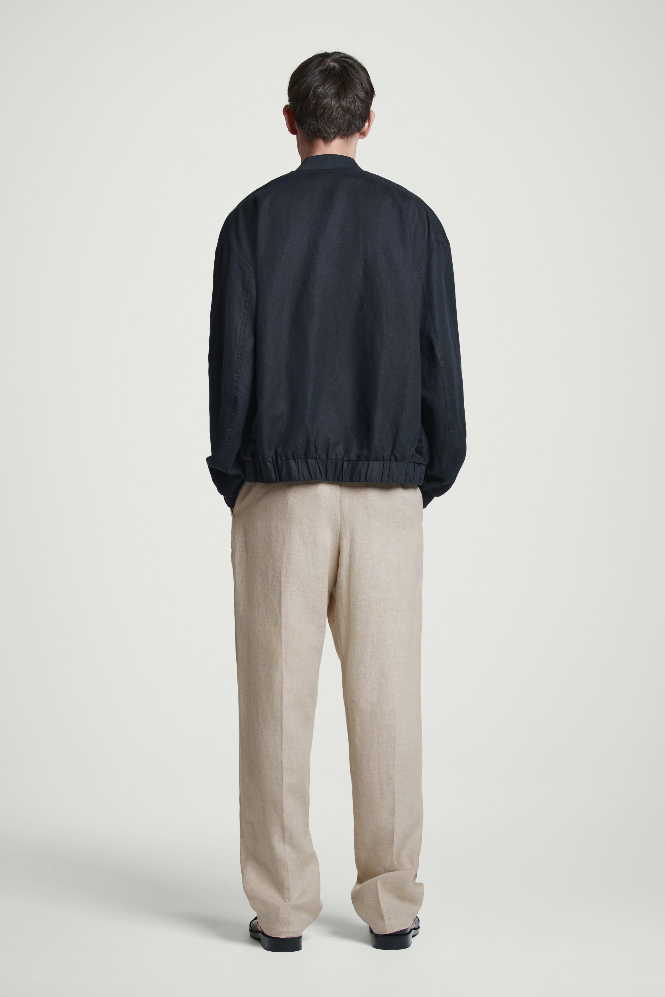 ★AMES-WORLDWIDE★LINEN BOMBER JACKET CHARCOAL★正規品/人気 LINEN BOMBER JACKET - INDIGO | COS