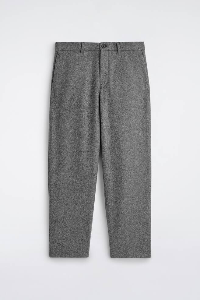 PANTALÓN DE LANA BARREL LEG - GRIS - 1