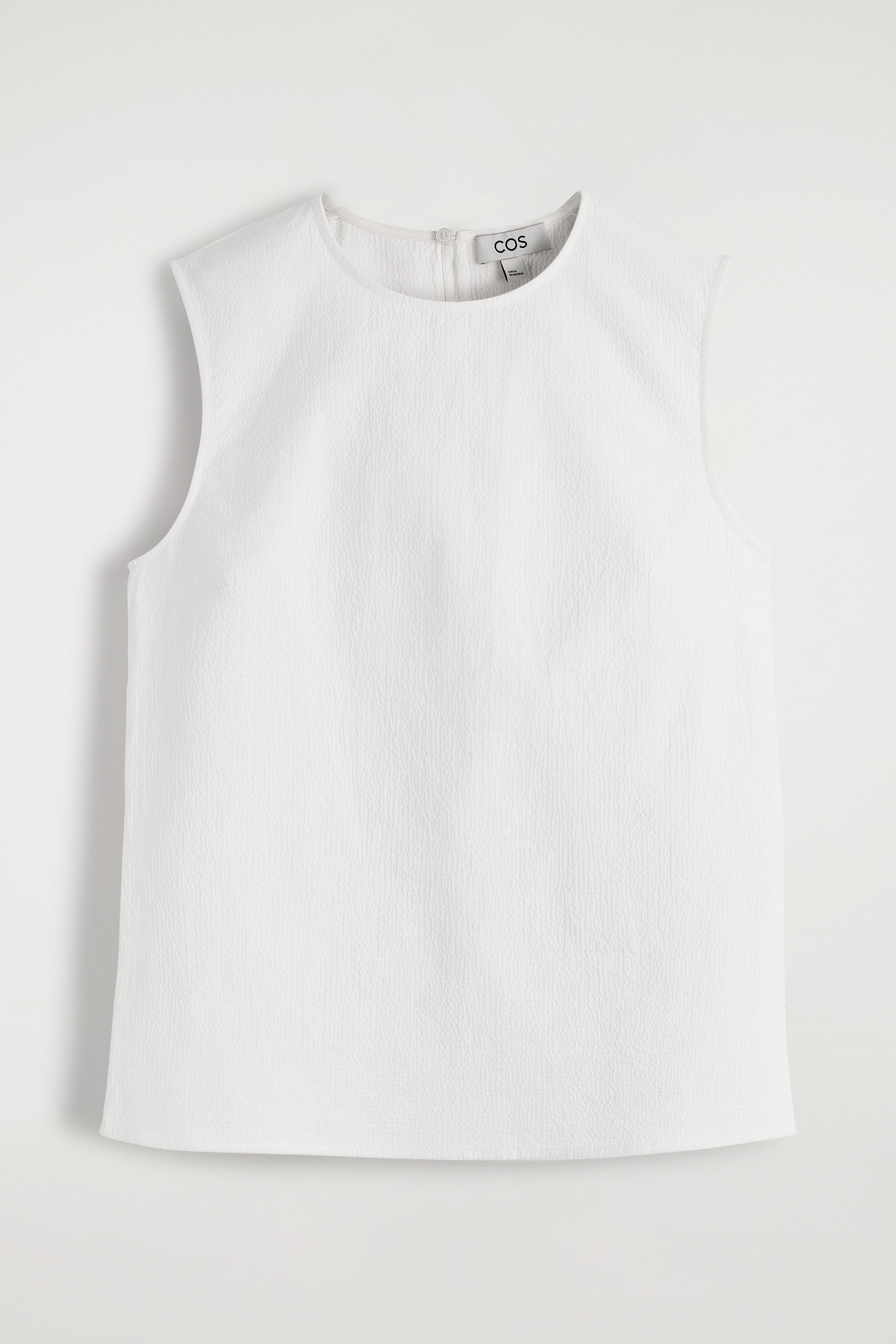 RIBBED SCOOP-NECK TANK TOP - WHITE | COS