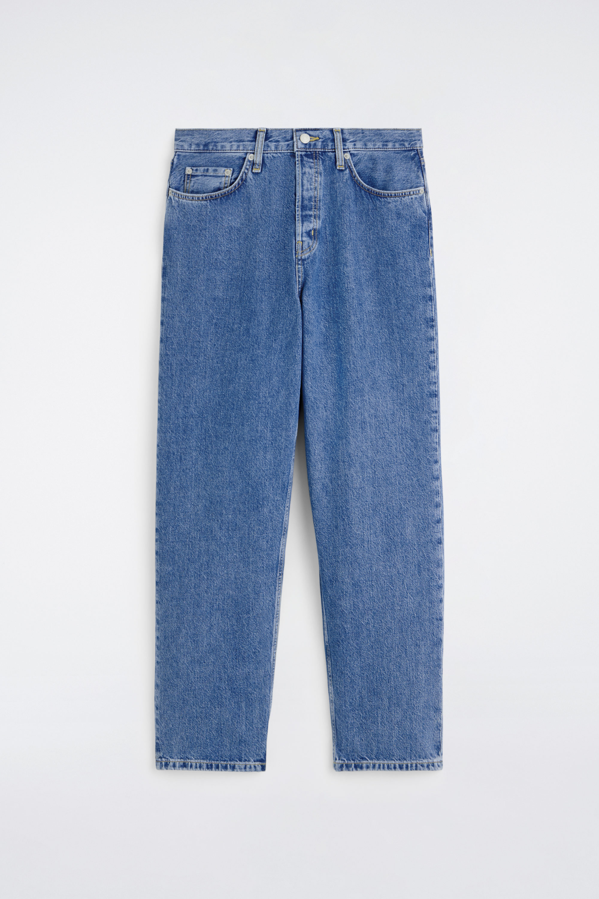 RIDER RELAXED-FIT STRAIGHT-LEG JEANS - MID BLUE | COS US