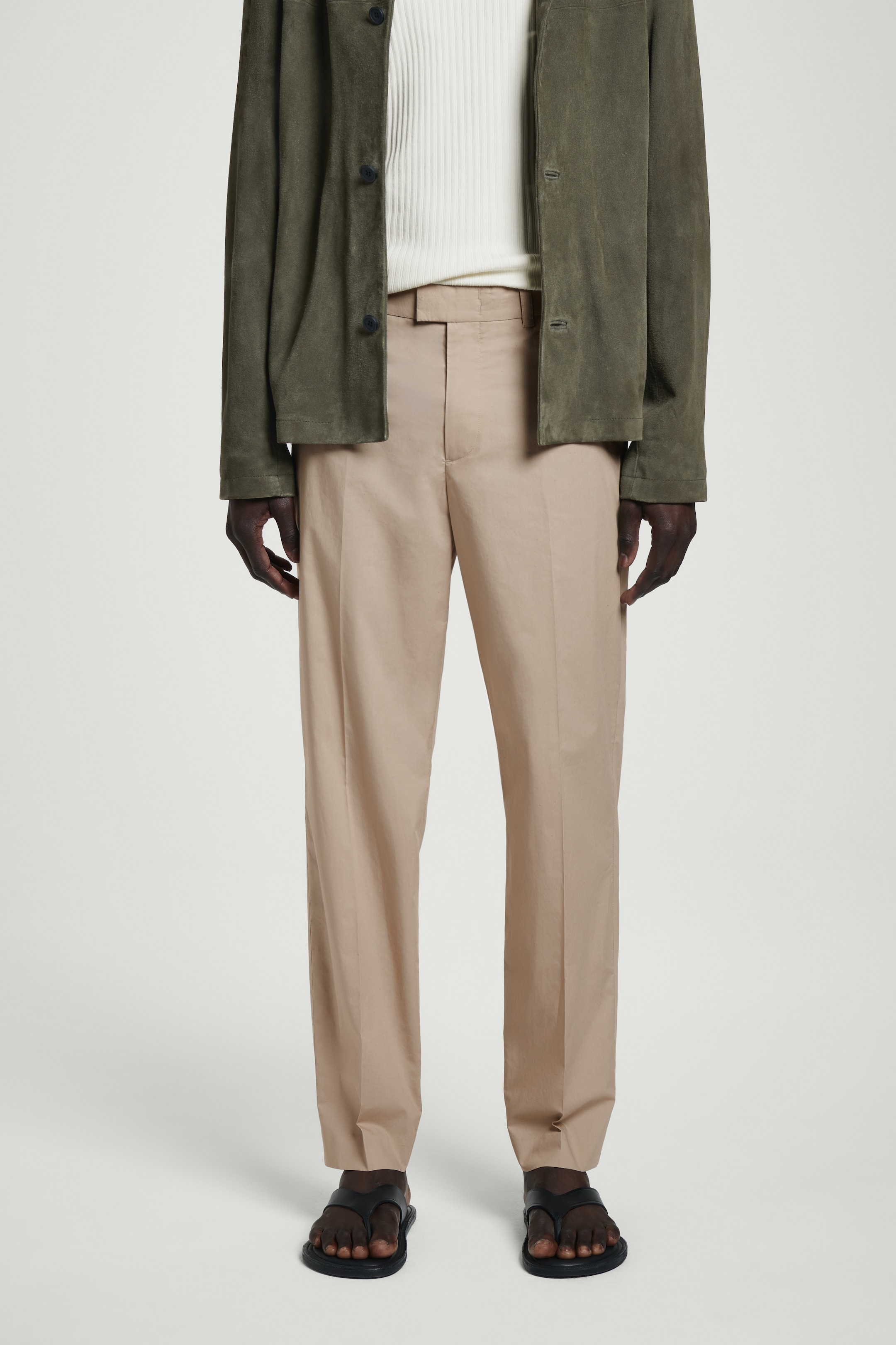 View larger image: COTTON STRAIGHT-LEG TROUSERS - BEIGE - Men | H&M GB 4