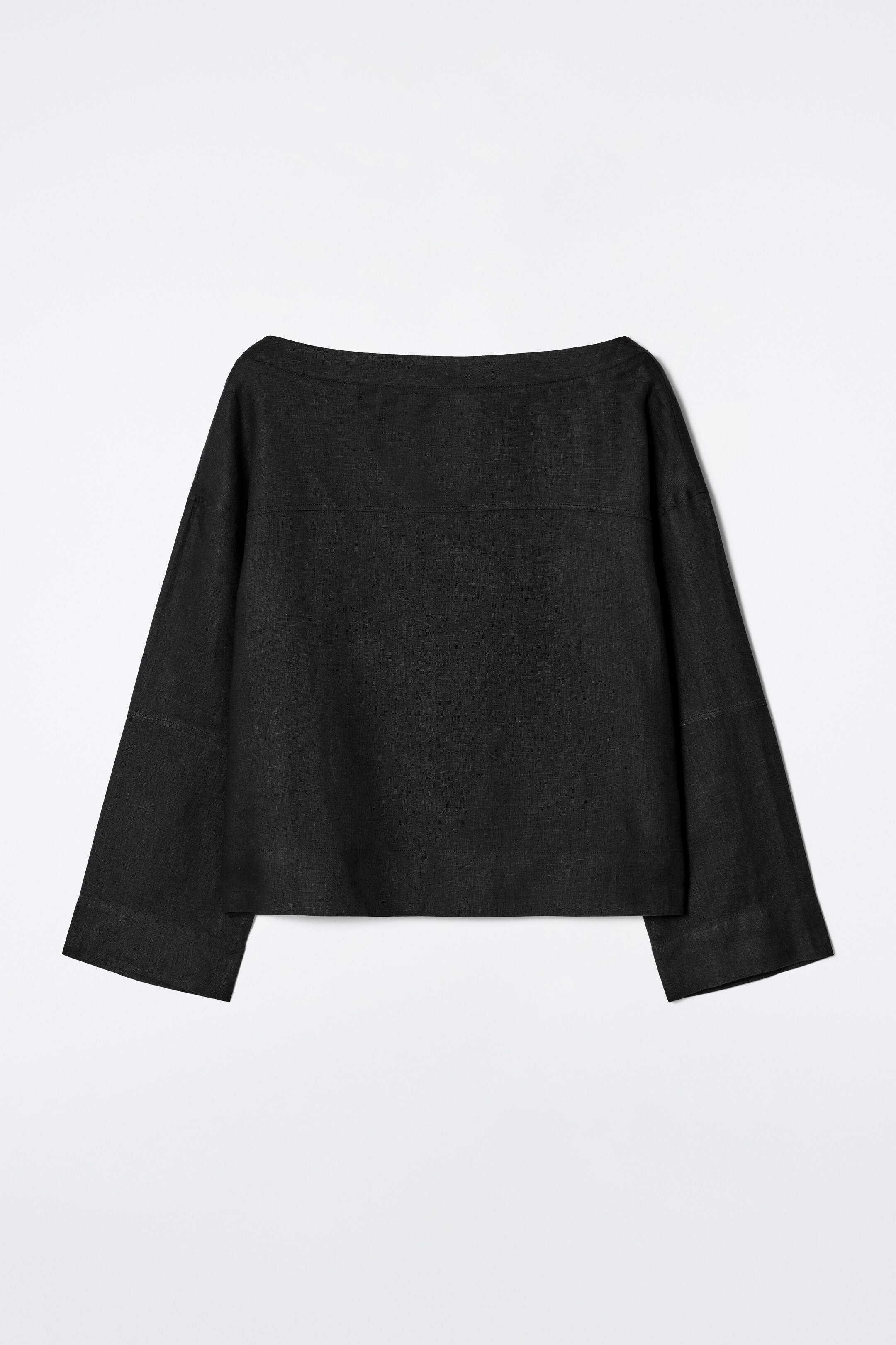 Agrandir l'image: BLOUSE AVEC DÉTAIL À NOUER EN LIN - NOIR - FEMME | H&M CH 6