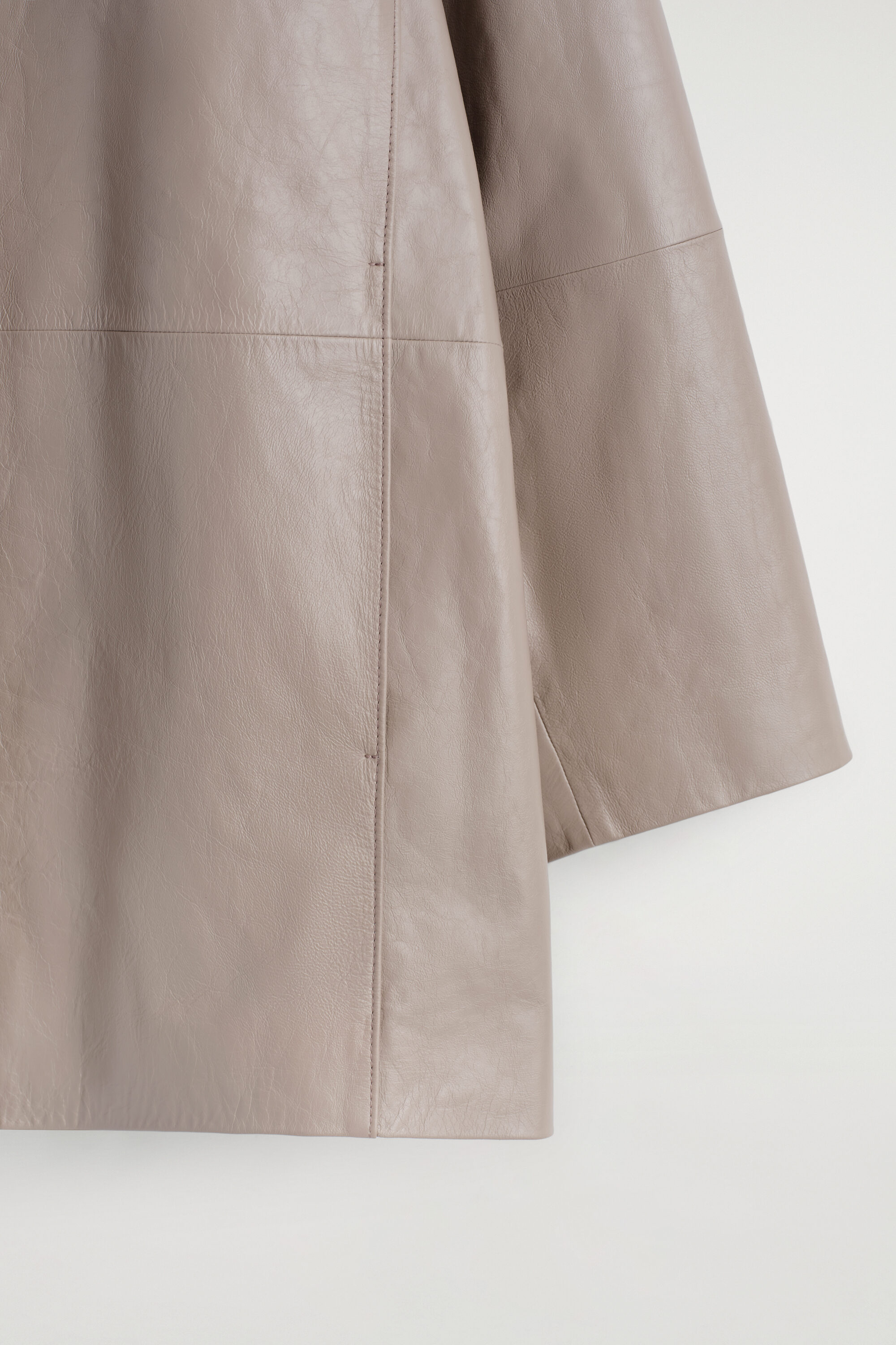 OVERSIZED LEATHER MOCK-NECK BOMBER JACKET - WHEAT | COS US