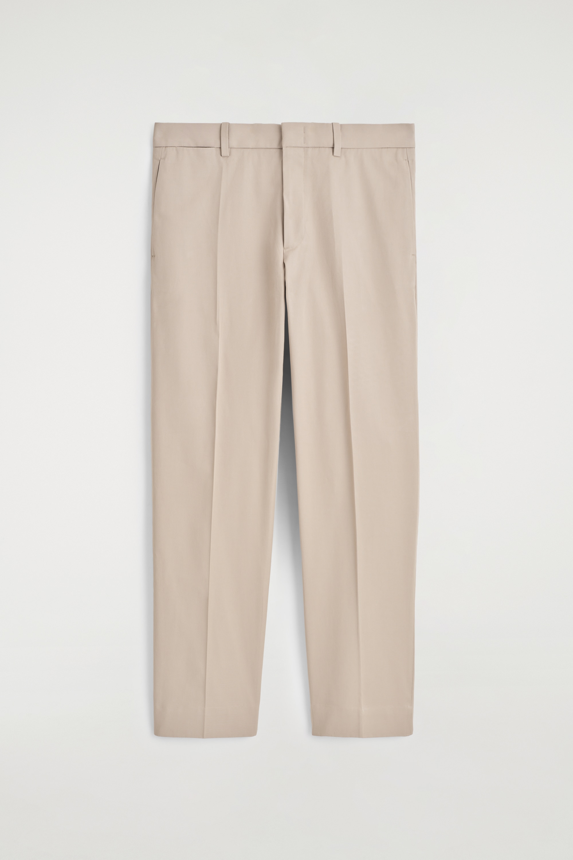 COTTON STRAIGHT-LEG CHINOS - BEIGE/BLACK