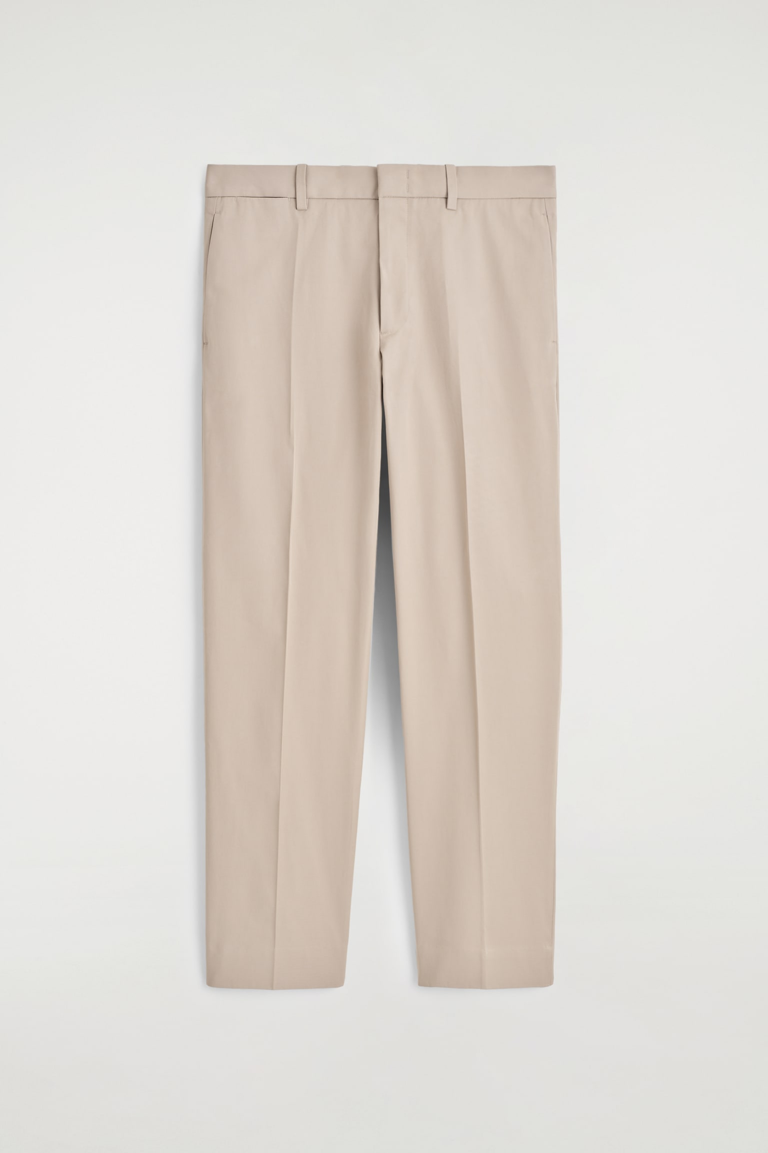 COTTON STRAIGHT-LEG CHINOS - BEIGE/BLACK - 2
