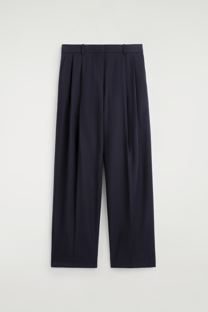 Relaxed Twill Wide-Leg Pants