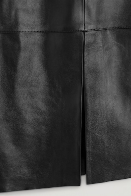 LEATHER MIDI SKIRT — BLACK 6