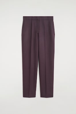 TAILORED WOOL STRAIGHT-LEG PANTS — UMBER 7