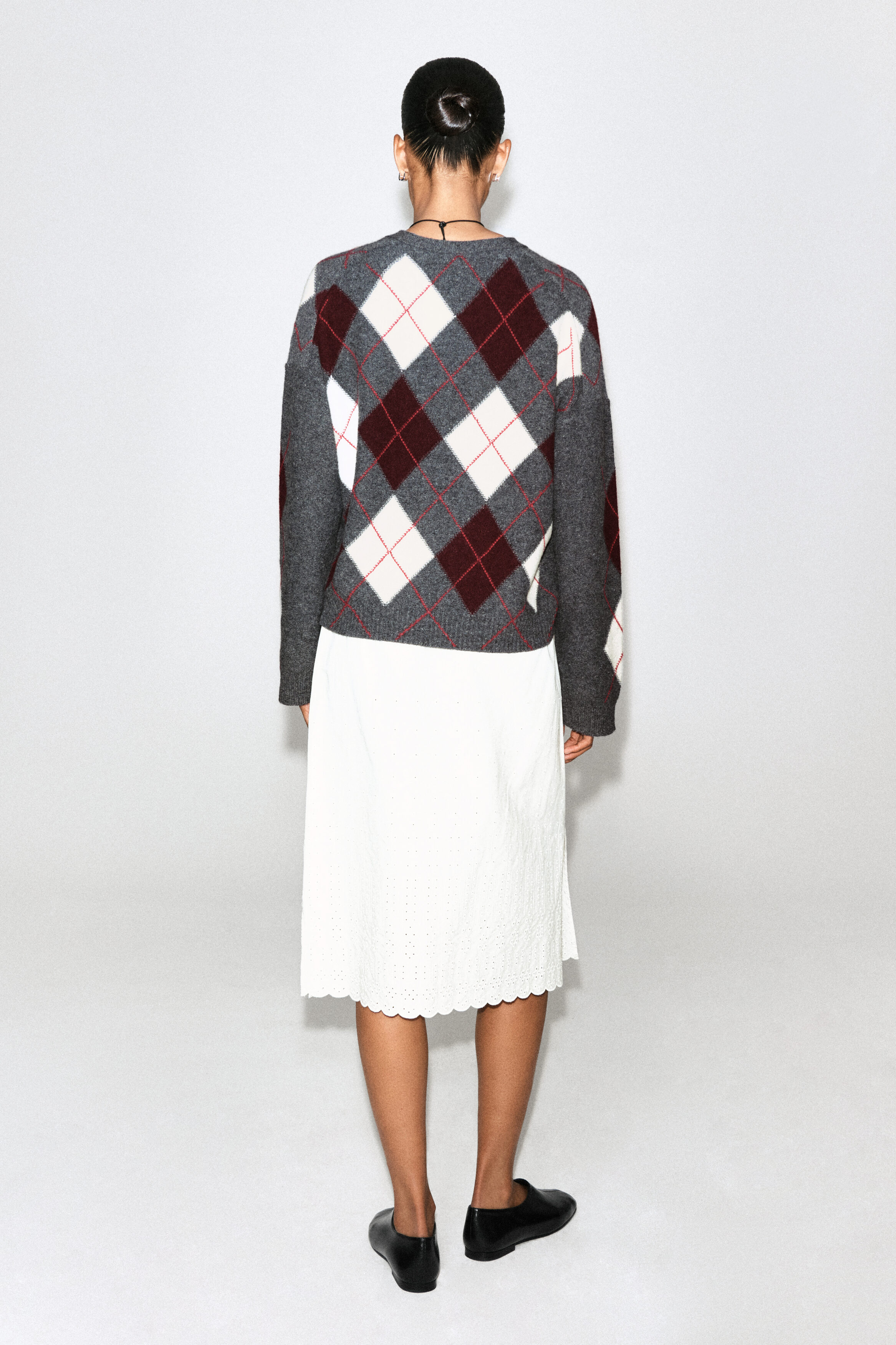 ARGYLE WOOL-ALPACA V-NECK SWEATER - thumbnail 5