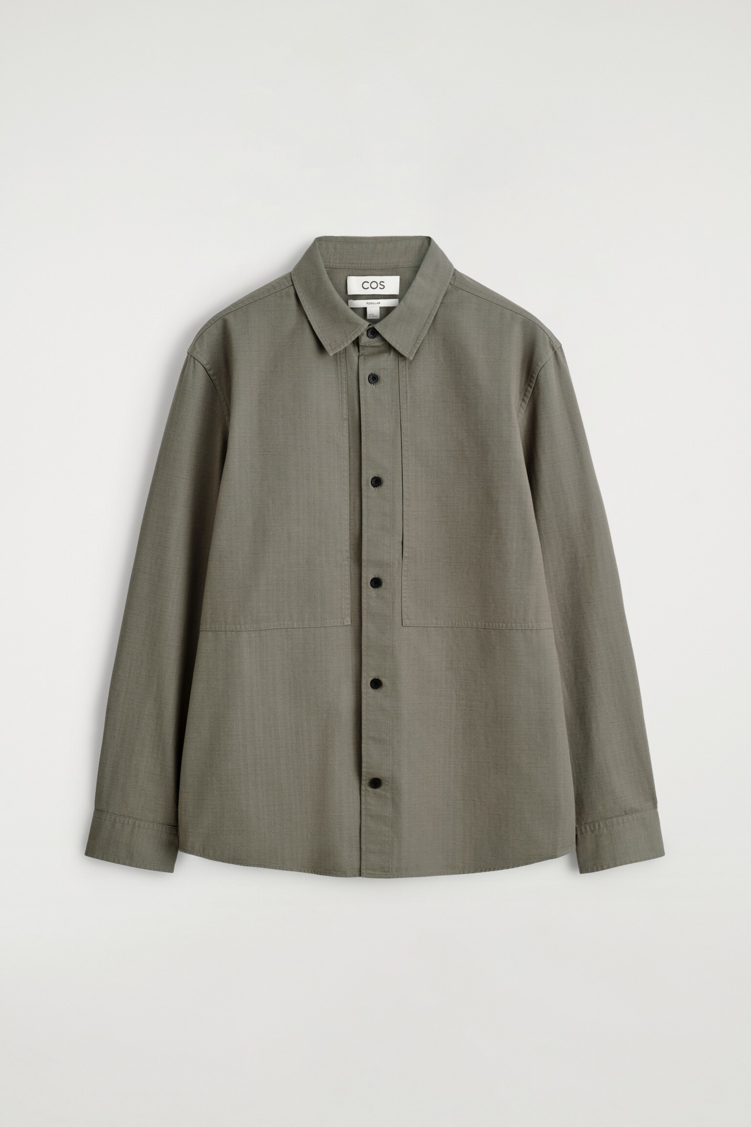 POCKET-DETAIL COTTON SHIRT - DARK KHAKI/DARK BROWN