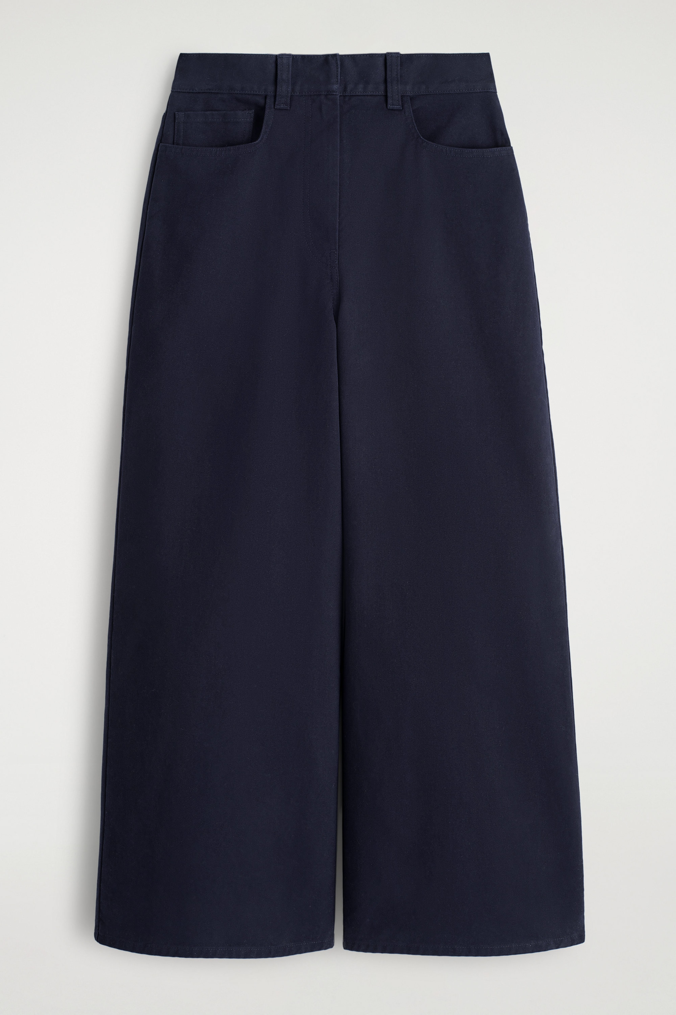 COTTON CROPPED WIDE-LEG TROUSERS