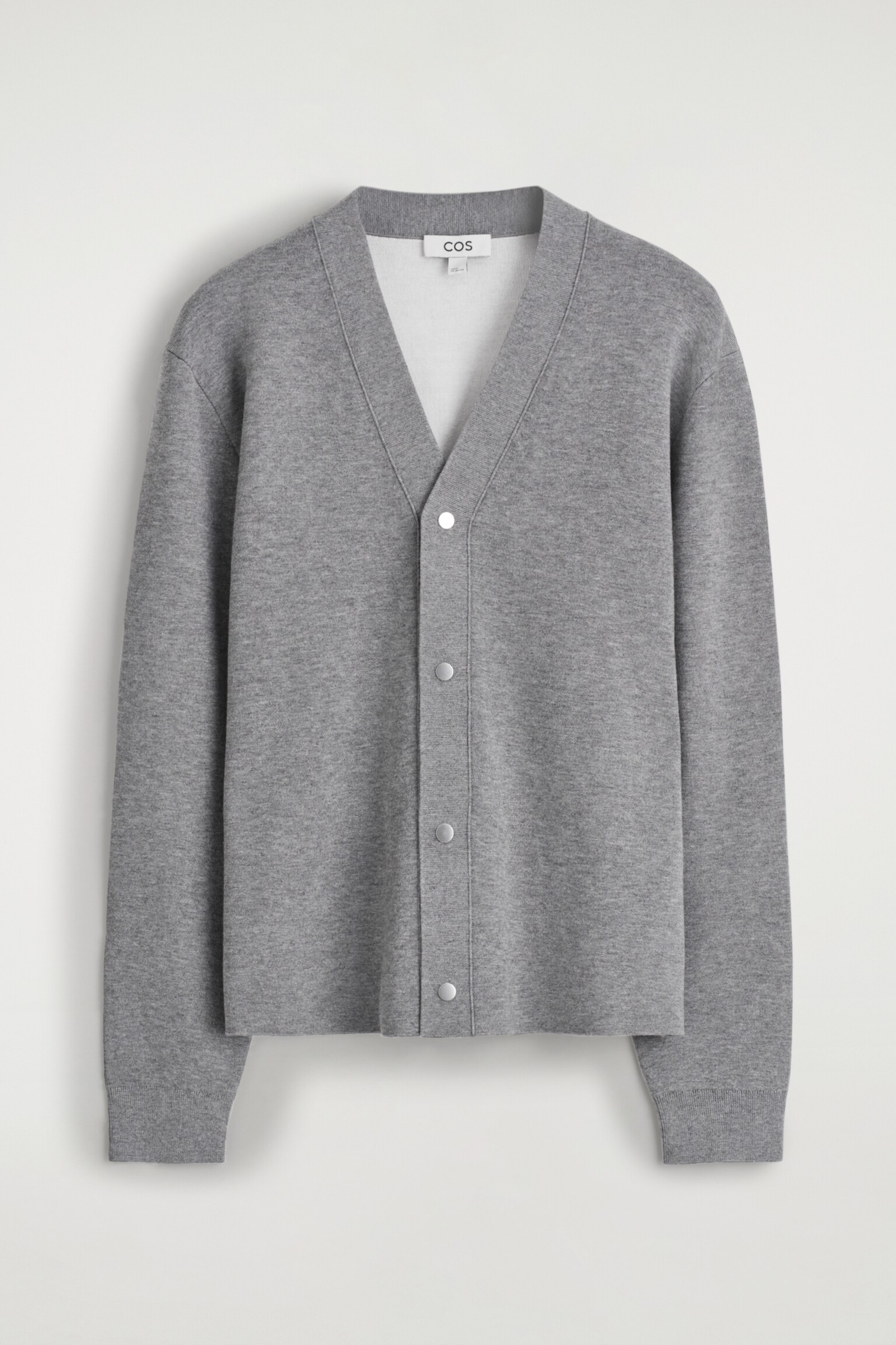 CARDIGAN EN MAILLE DOUBLE FACE - GRIS CHINÉ/NOIR - 2