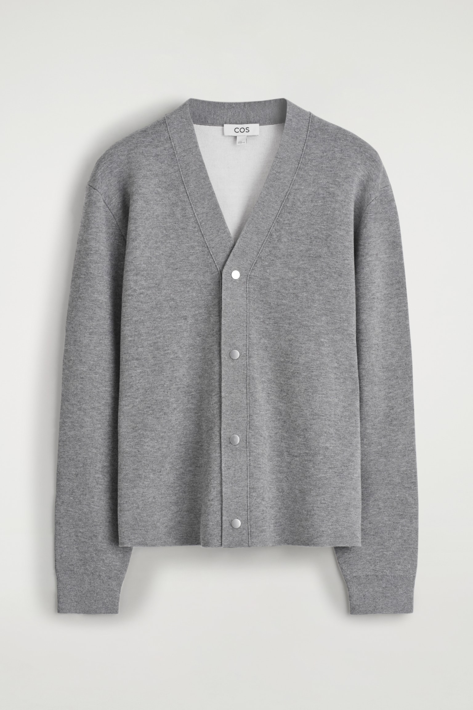 CARDIGAN EN MAILLE DOUBLE FACE - GRIS CHINÉ/NOIR - 2