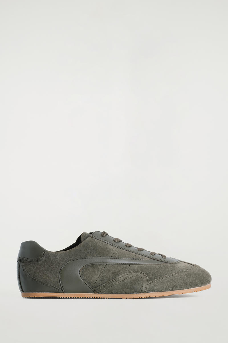 Cos Minimal Suede Trainers In Gray