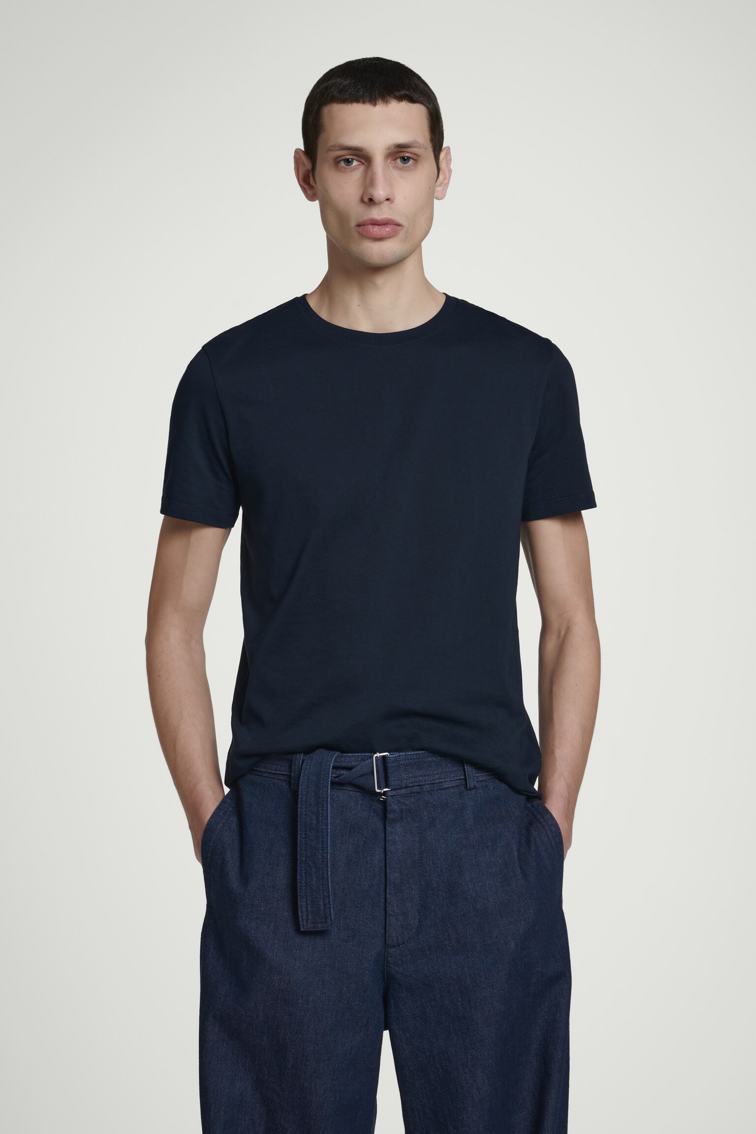 3-PACK REGULAR COTTON T-SHIRTS - NAVY / GRIJS / WIT/zwart/wit