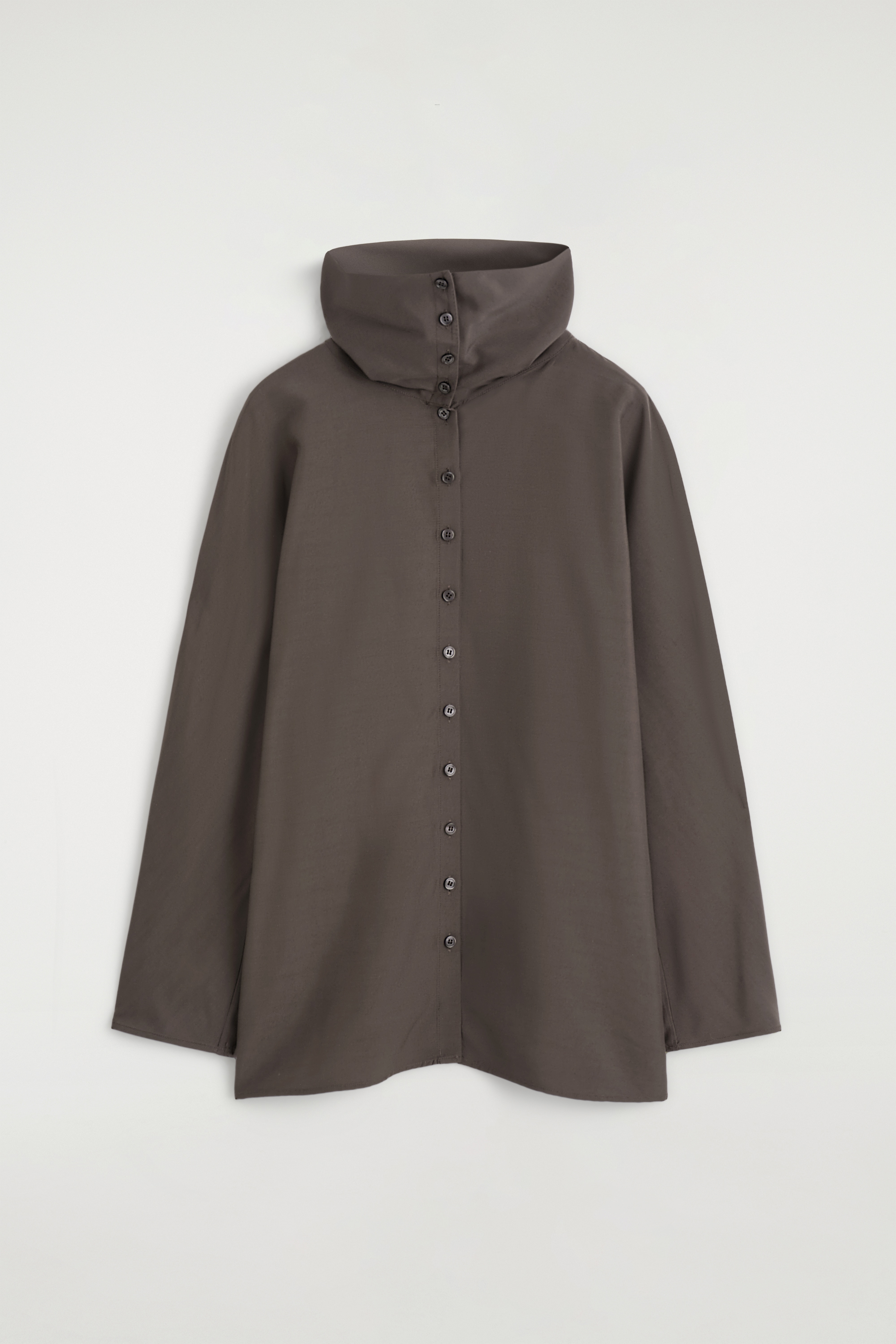 BLUSA FLUIDA CUELLO ALTO - GRIS