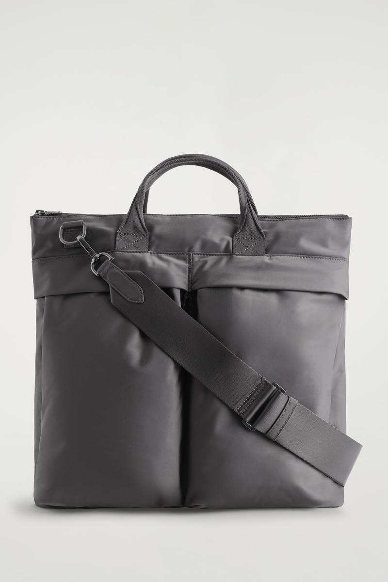 Cos Transit Messenger Bag - Nylon In Gray