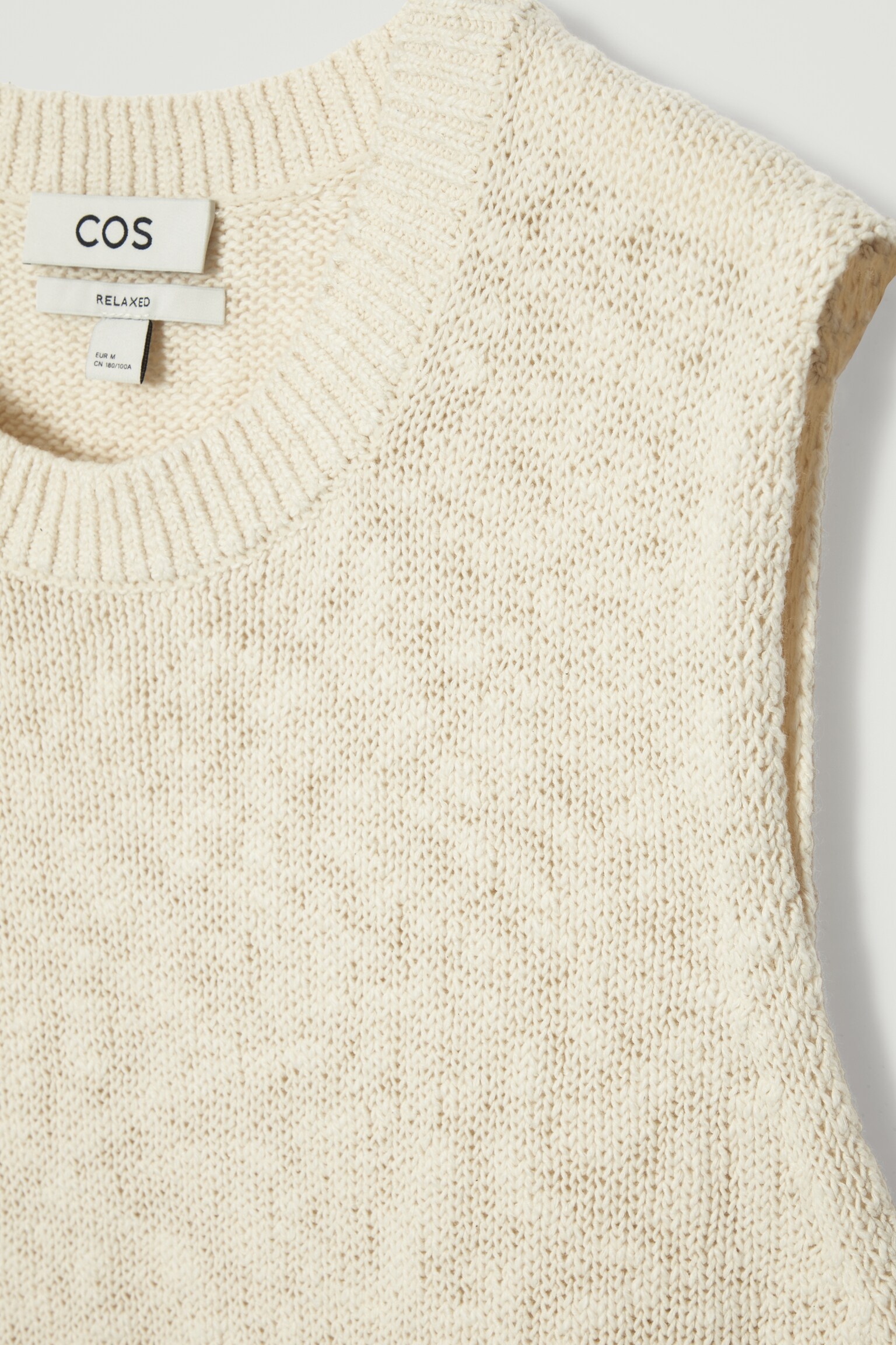 RELAXED MÉLANGE-KNIT COTTON VEST - OATMEAL MÉLANGE/BLUE MÉLANGE - 3