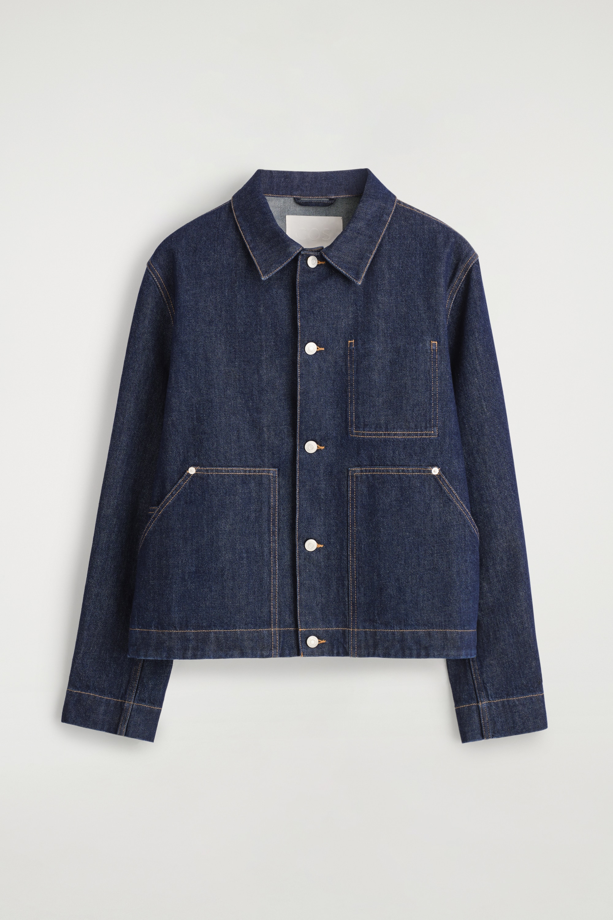 GIACCA IN DENIM LAVATO - BLU SCURO/BEIGE