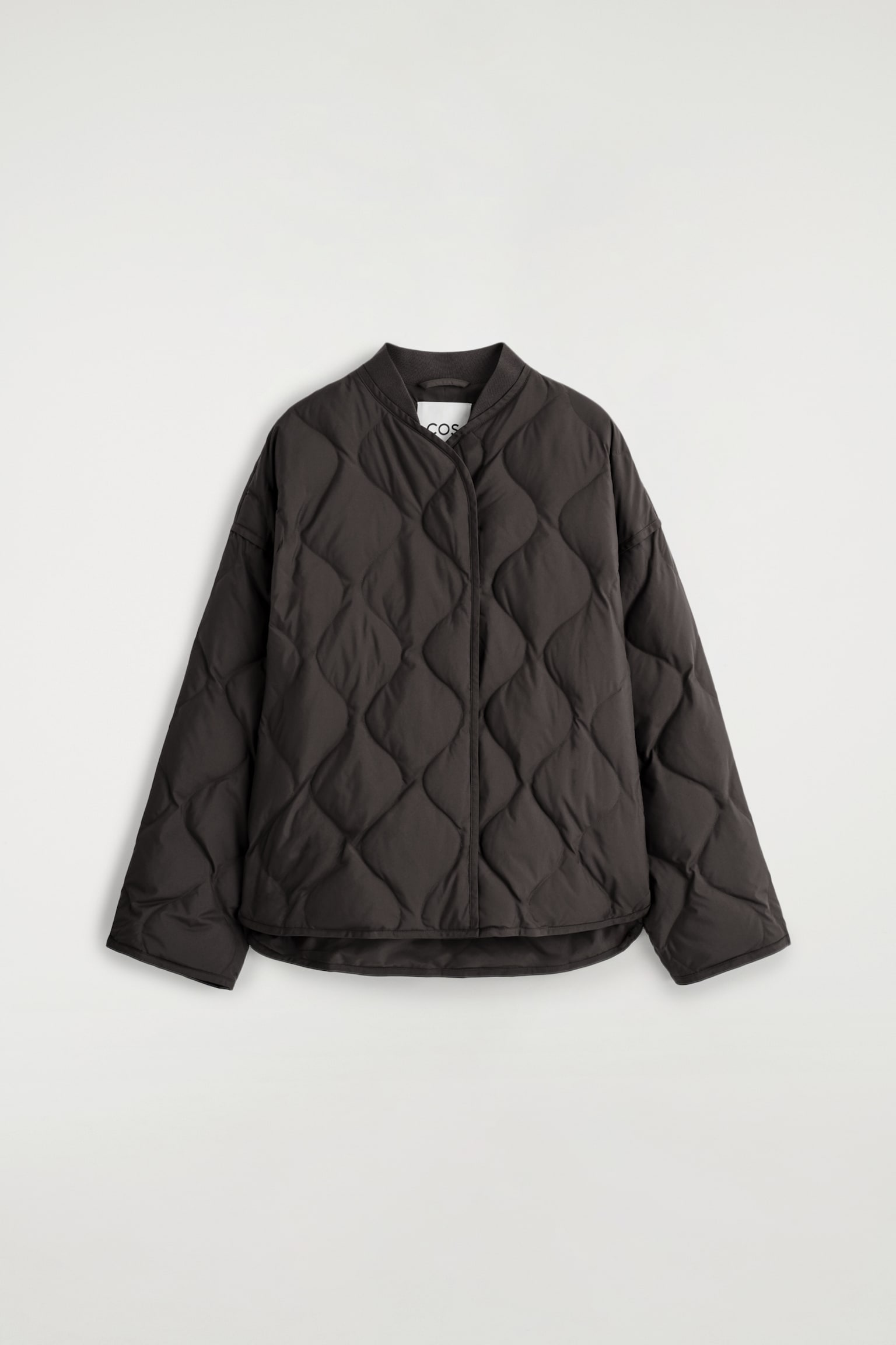 ABRIGO ACOLCHADO OVERSIZE - MARRÓN OSCURO/MARFIL - 2