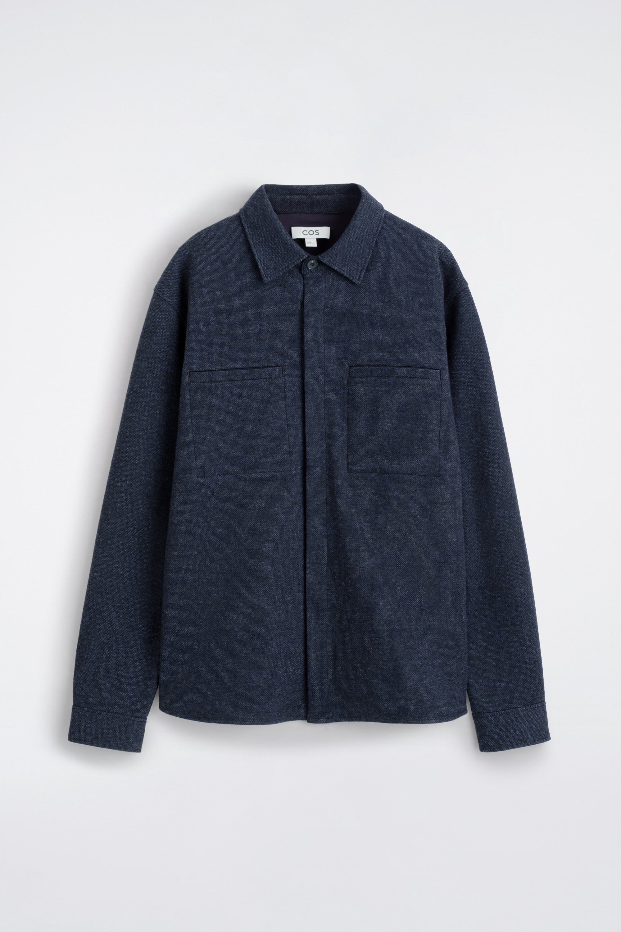 LOCKERE HEMDJACKE AUS JERSEY - NAVYBLAU MELIERT