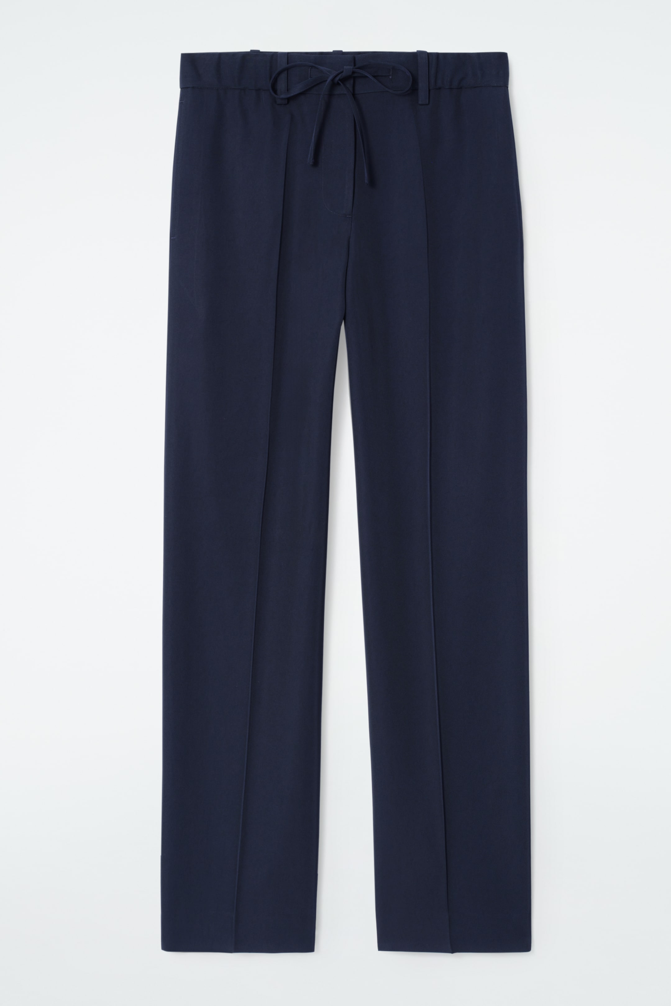 Vezi imaginea mai mare: Pantaloni drepţi cu talie ajustabilă prin şnur - MARINĂ - FEMEI | H&M RO 6